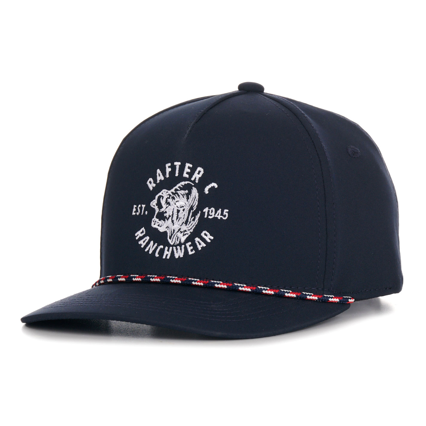 Rafter C Navy Ranch Embroidered Curved Bill Cap - Image 1