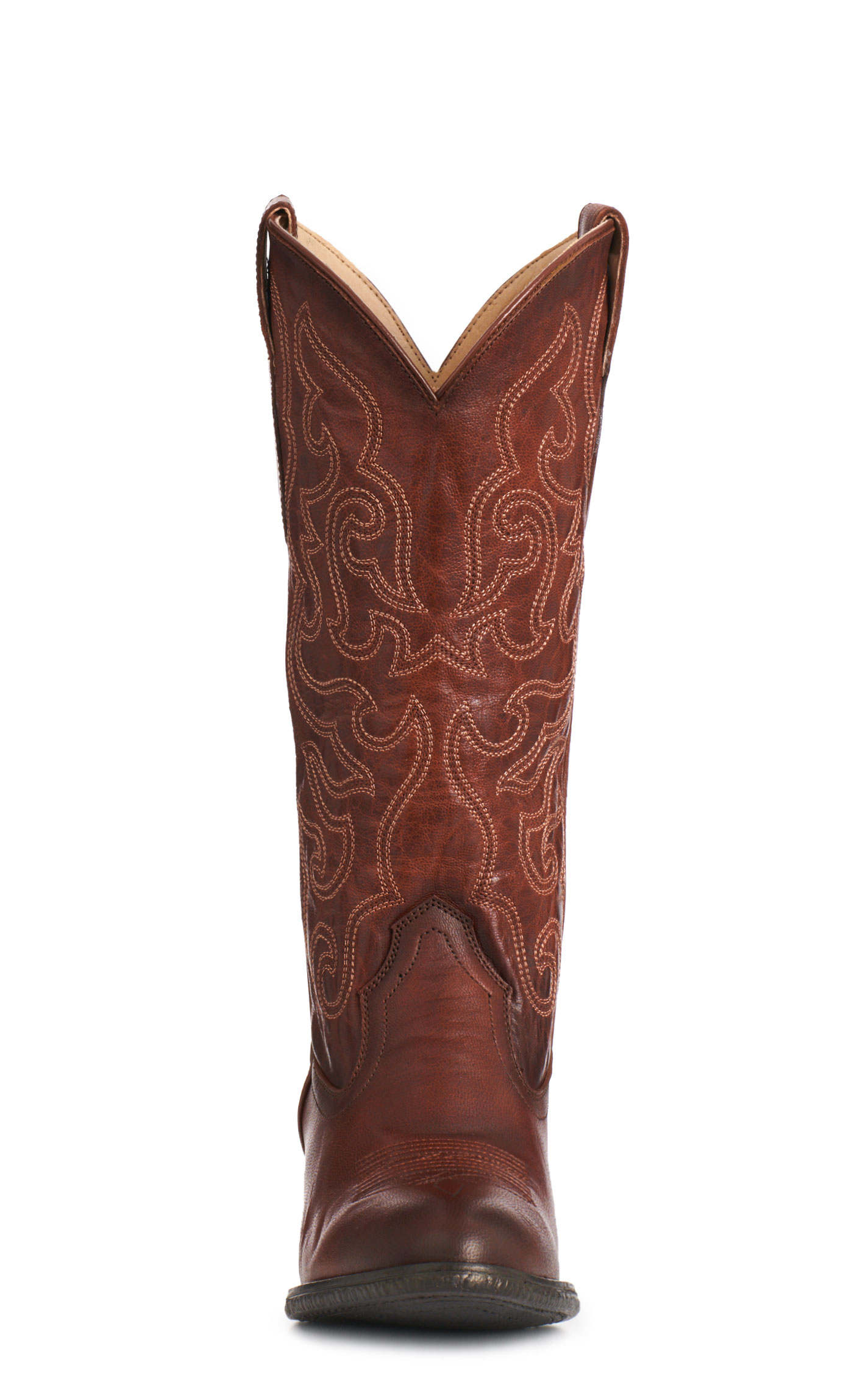 Rockin' C Women's Brown Classic Stitch Round Toe Cowboy Boots - Image 1