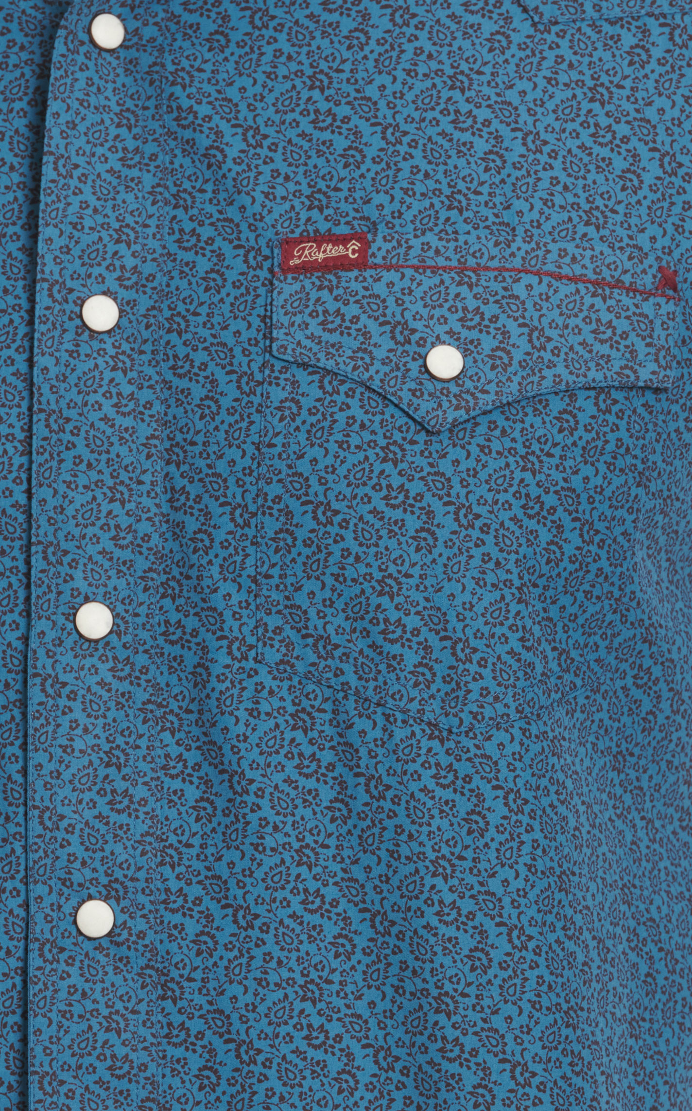 Red Dirt Collection by Rafter C Men's Aegean Blue Floral Print Western Shirt - Image 1