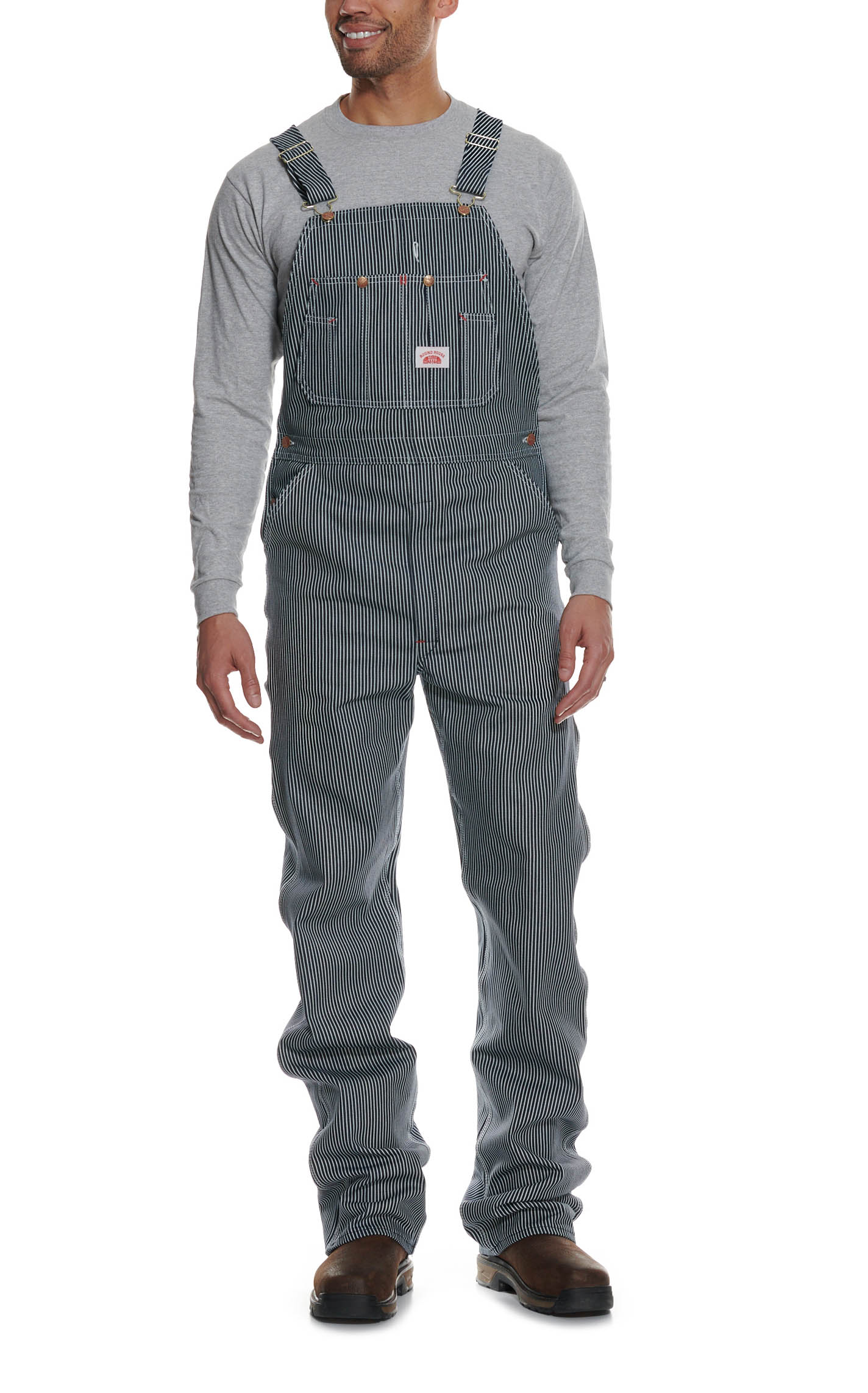 Round House Striped Bib Overalls - Image 1