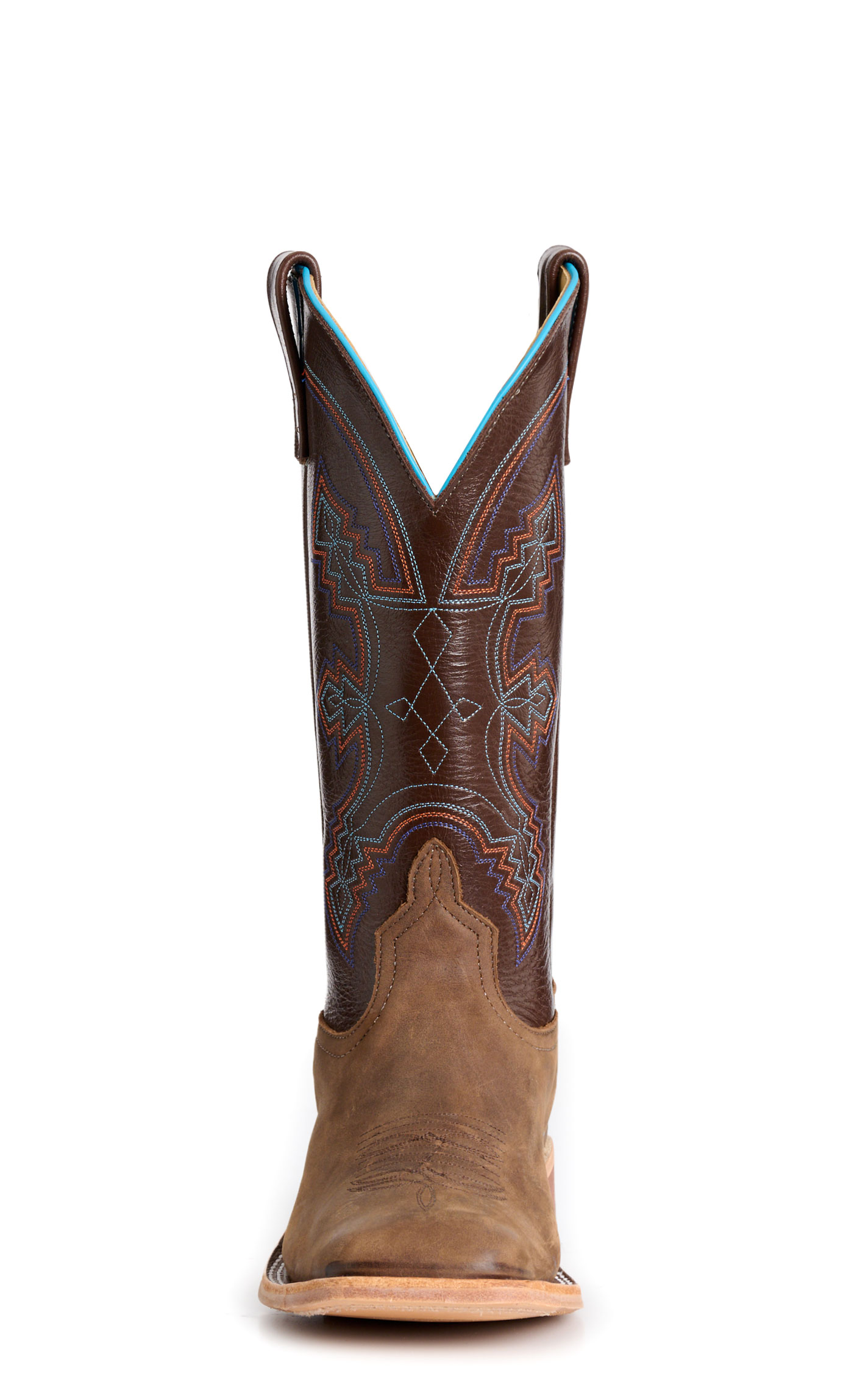 Anderson Bean Men's Dark Brown Barcelona & Brown Avatar Wide Square Toe Cowboy Boots - Image 1