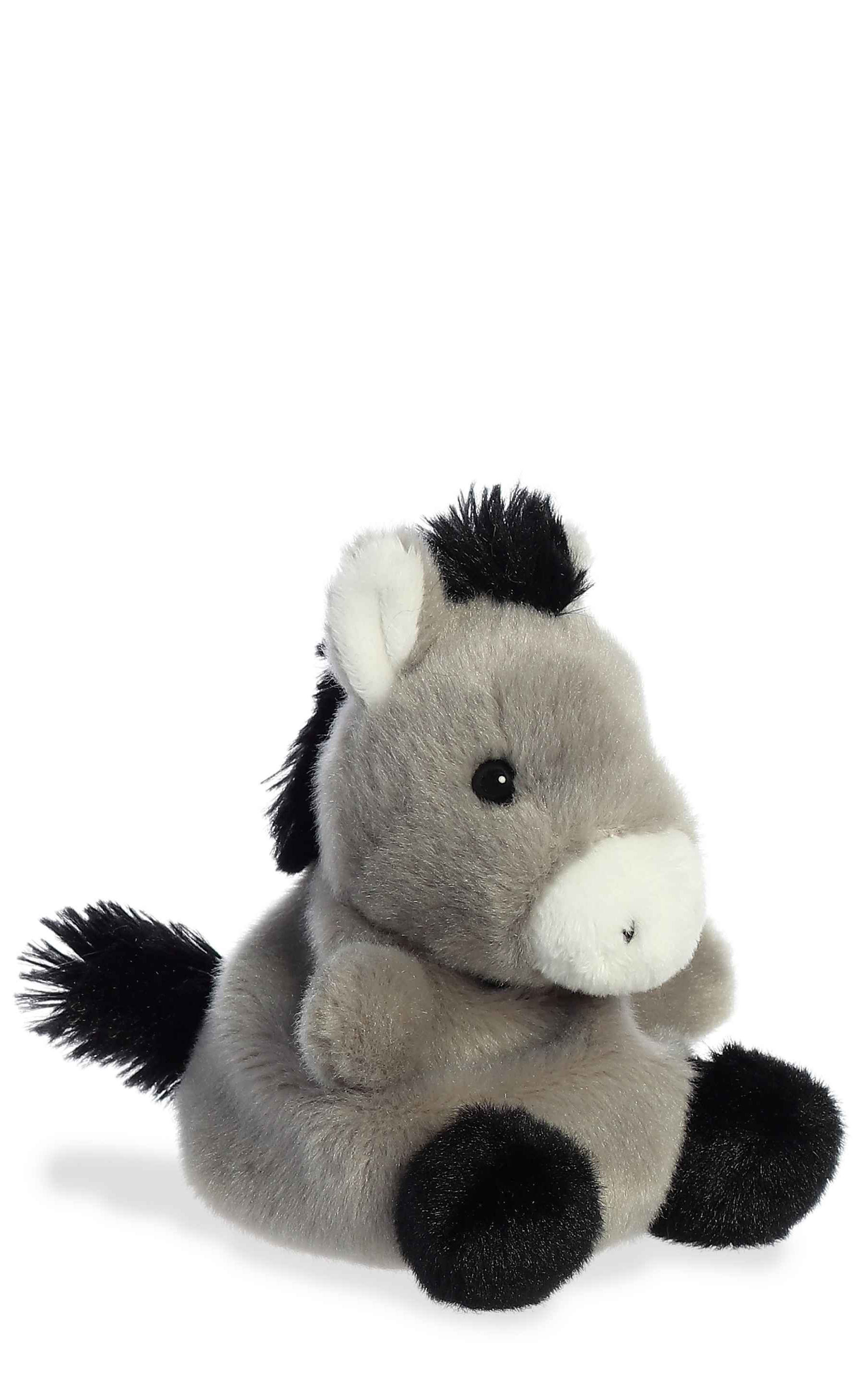 Aurora Palm Pal Black Gray & White Eli Donkey Stuffed Animal - Image 2