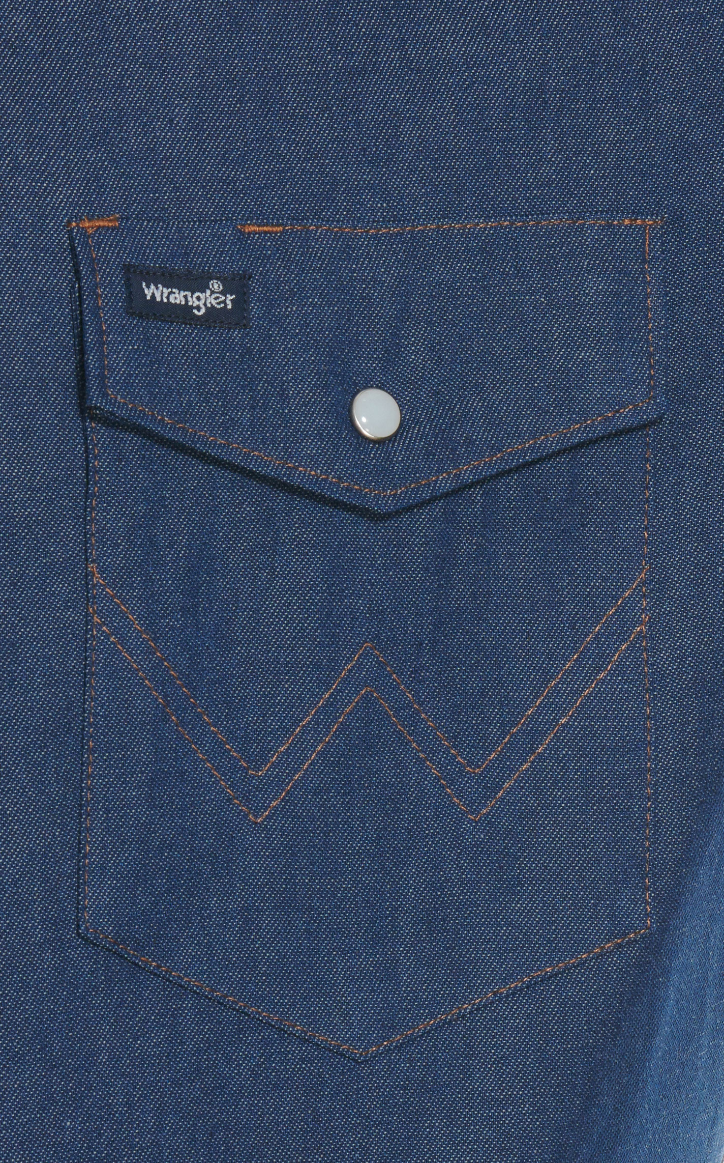 Wrangler Men's Cowboy Cut Rigid Indigo Denim Long Sleeve Work Shirt - Image 1