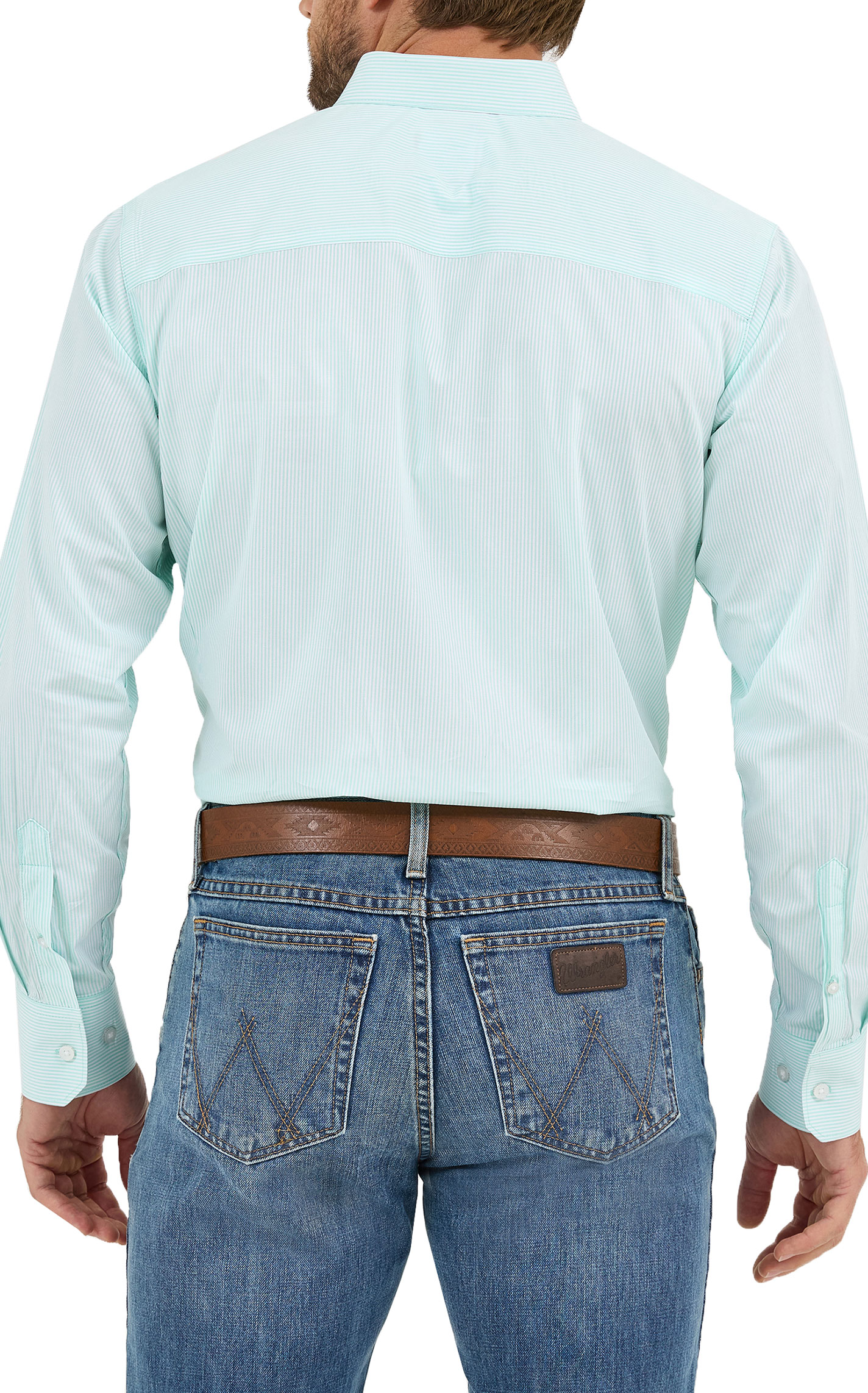 Cody Johnson Men's Seafoam Pinstripe Long Sleeve Western Shirt - Image 1