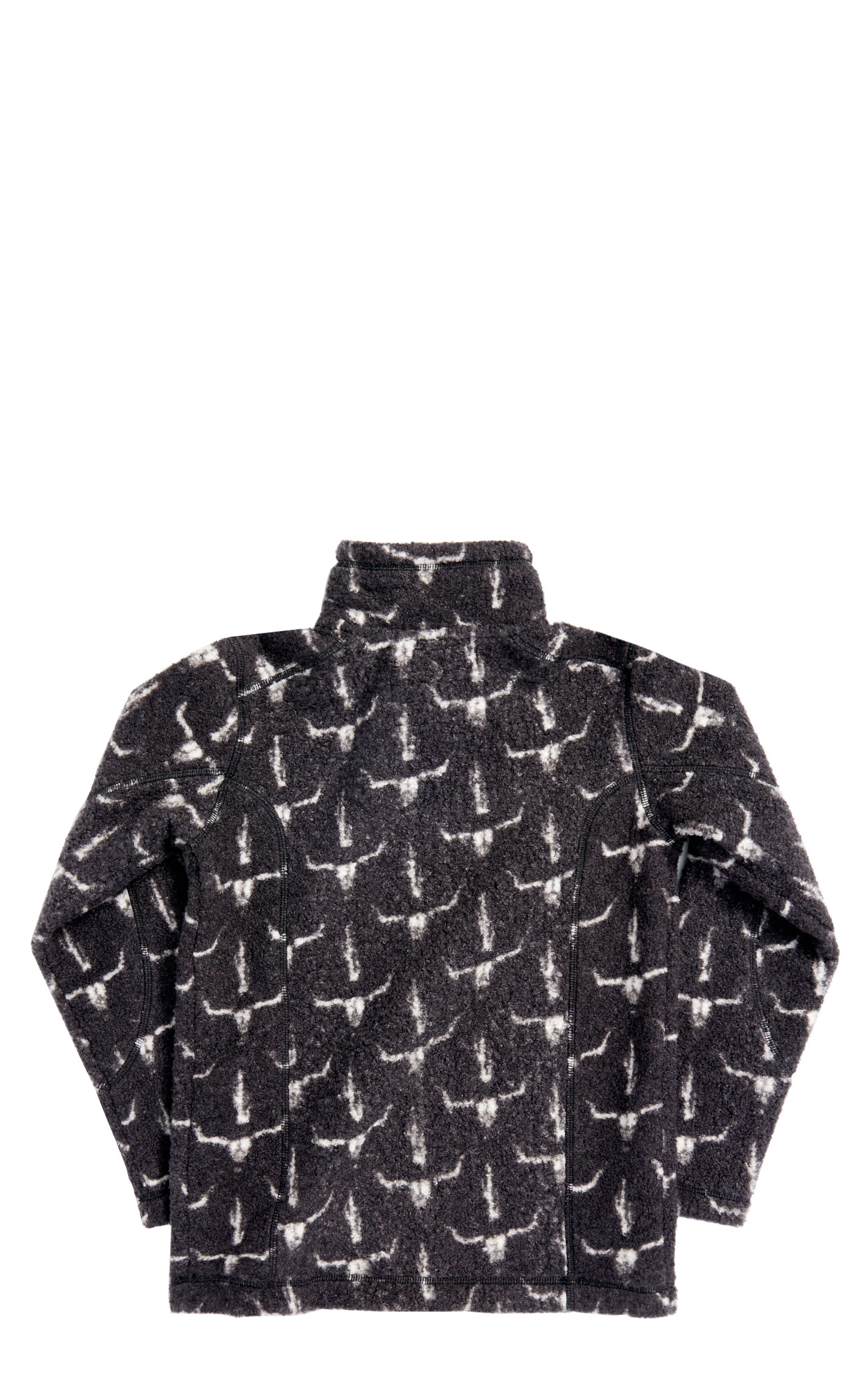 Rock & Roll Denim Boy's Black & White Longhorn Print 1/4 Zip Pullover - Image 1