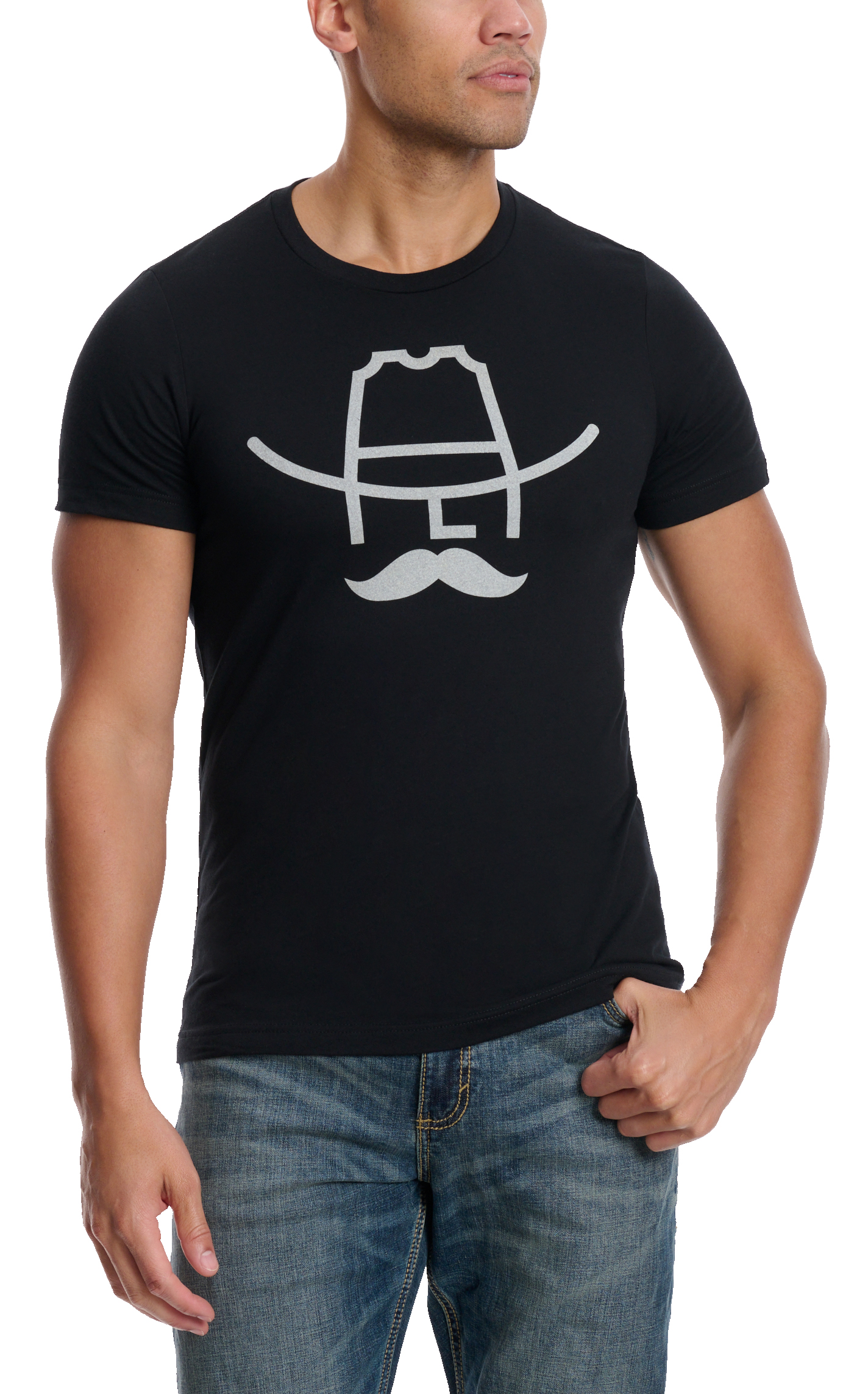 Cowboy Cool Men's Black Hank Graphic T-Shirt - Image 1