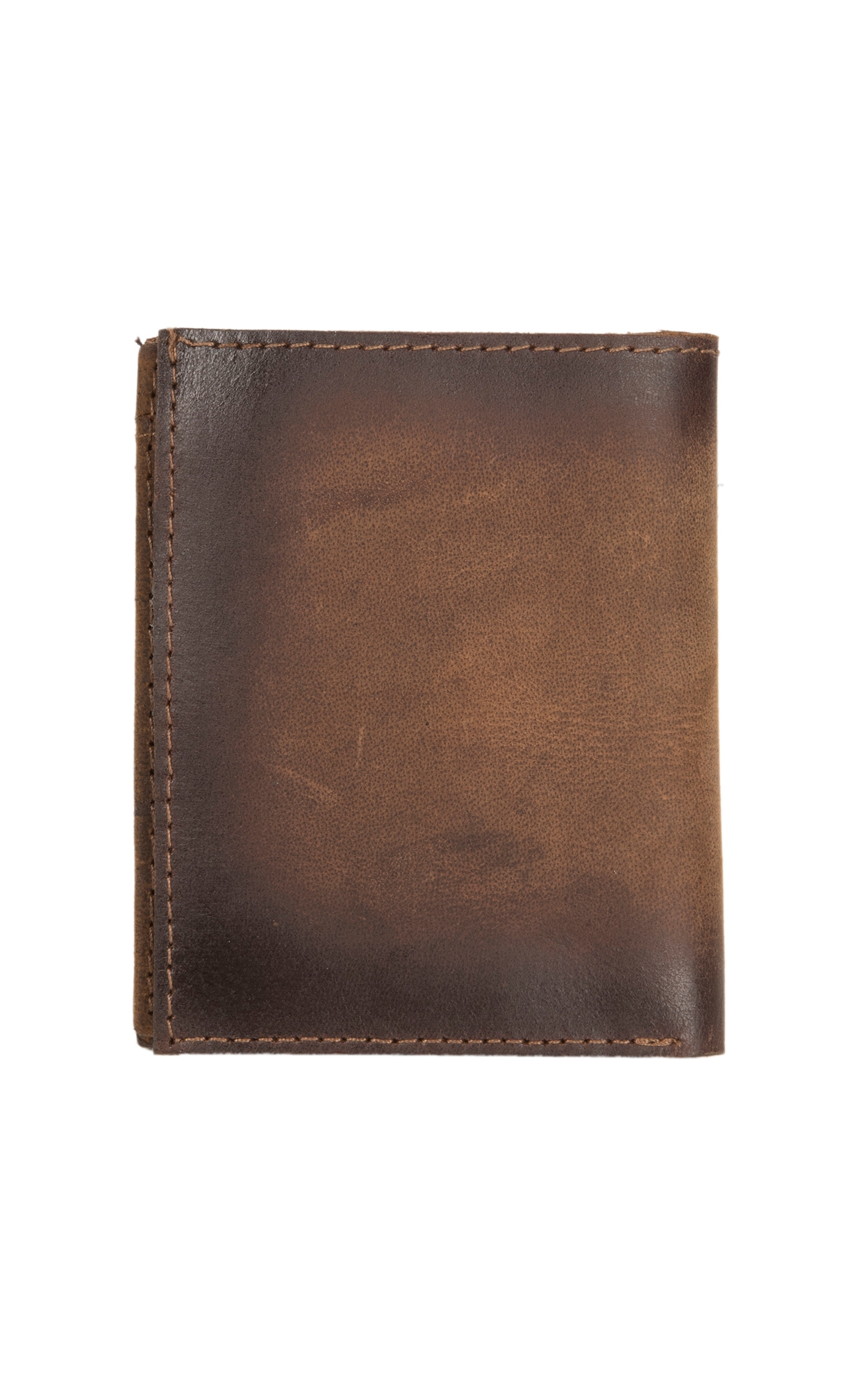 STS Ranchwear Foreman Collection Men's Distressed Brown Leather Hidden Cash Tri-Fold Wallet - Image 1