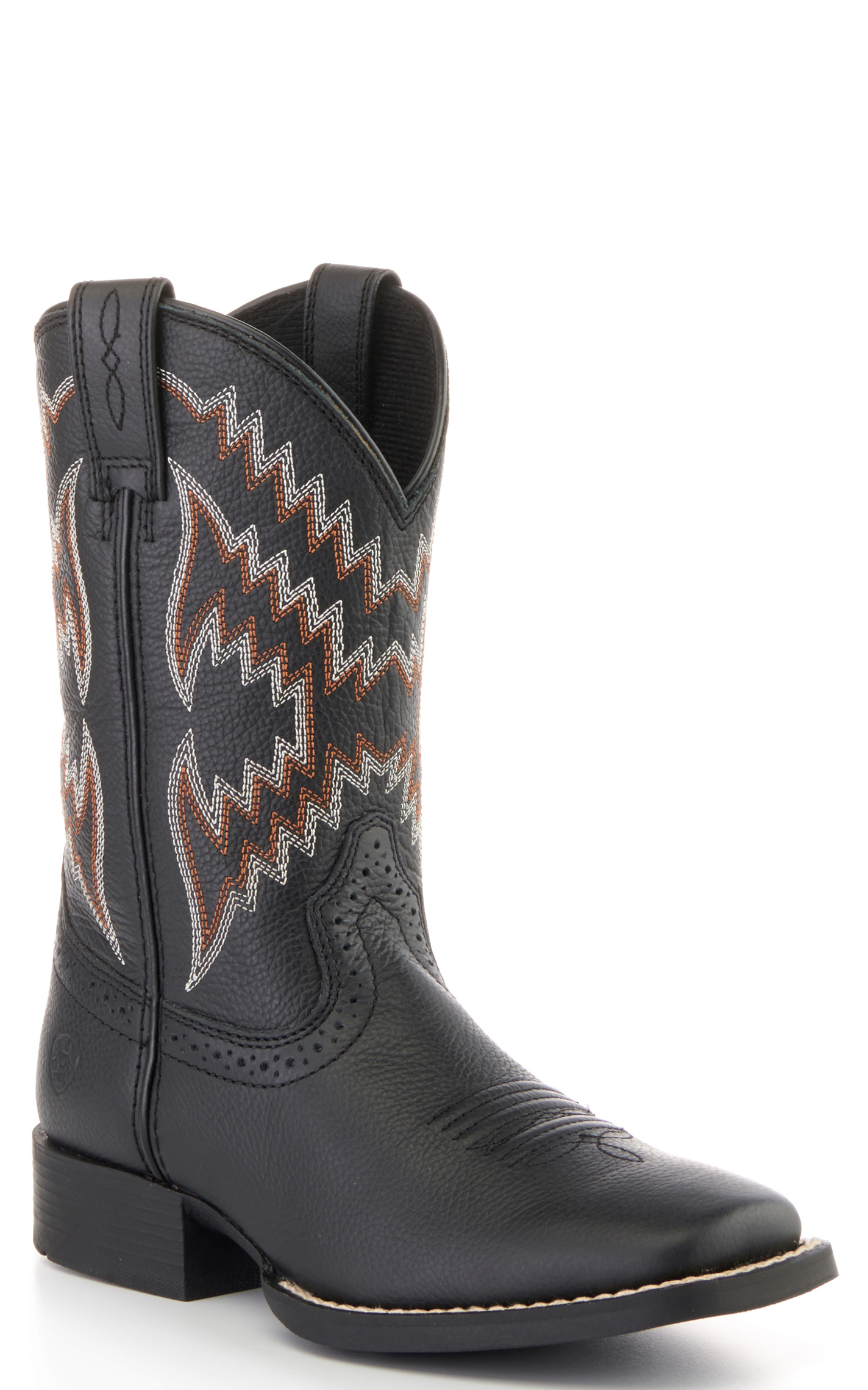 Ariat Kids Tycoon Black Square Toe Cowboy Boot - Image 1