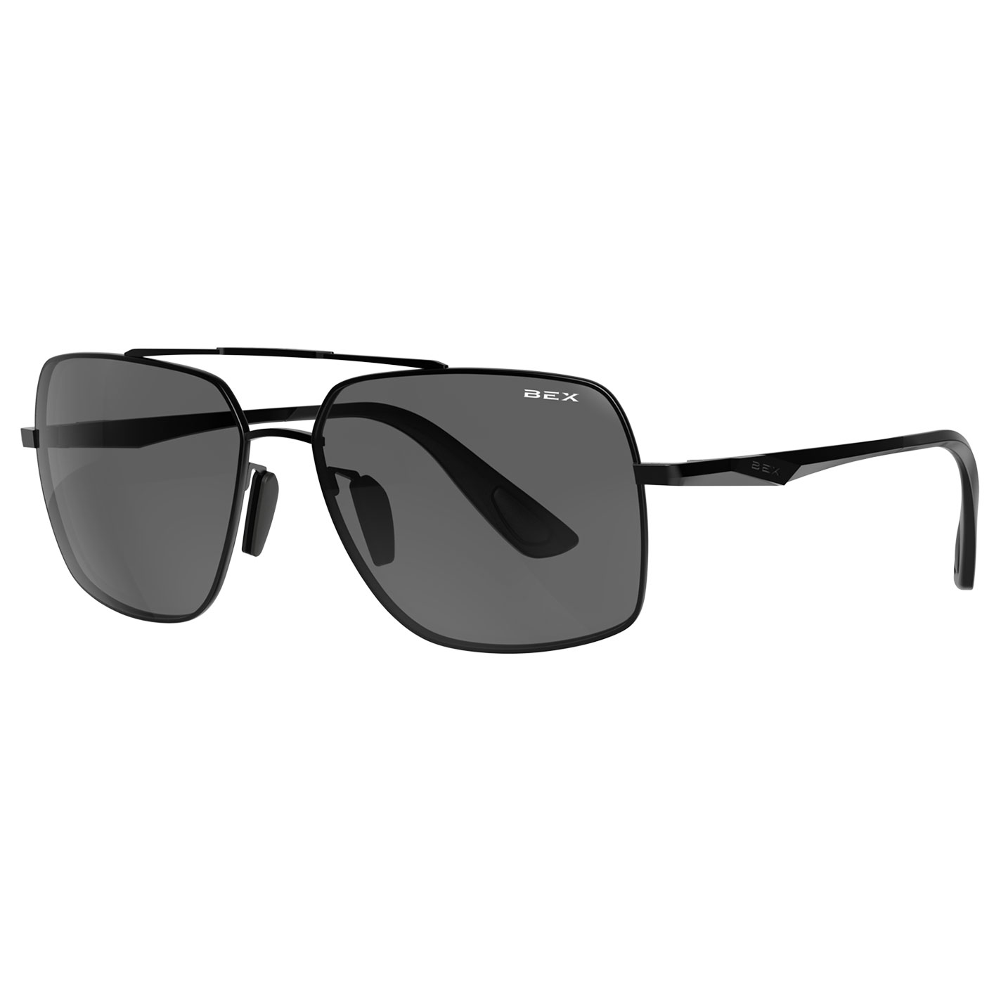 BEX Wing Matte Black Aviator Sunglasses - Image 1