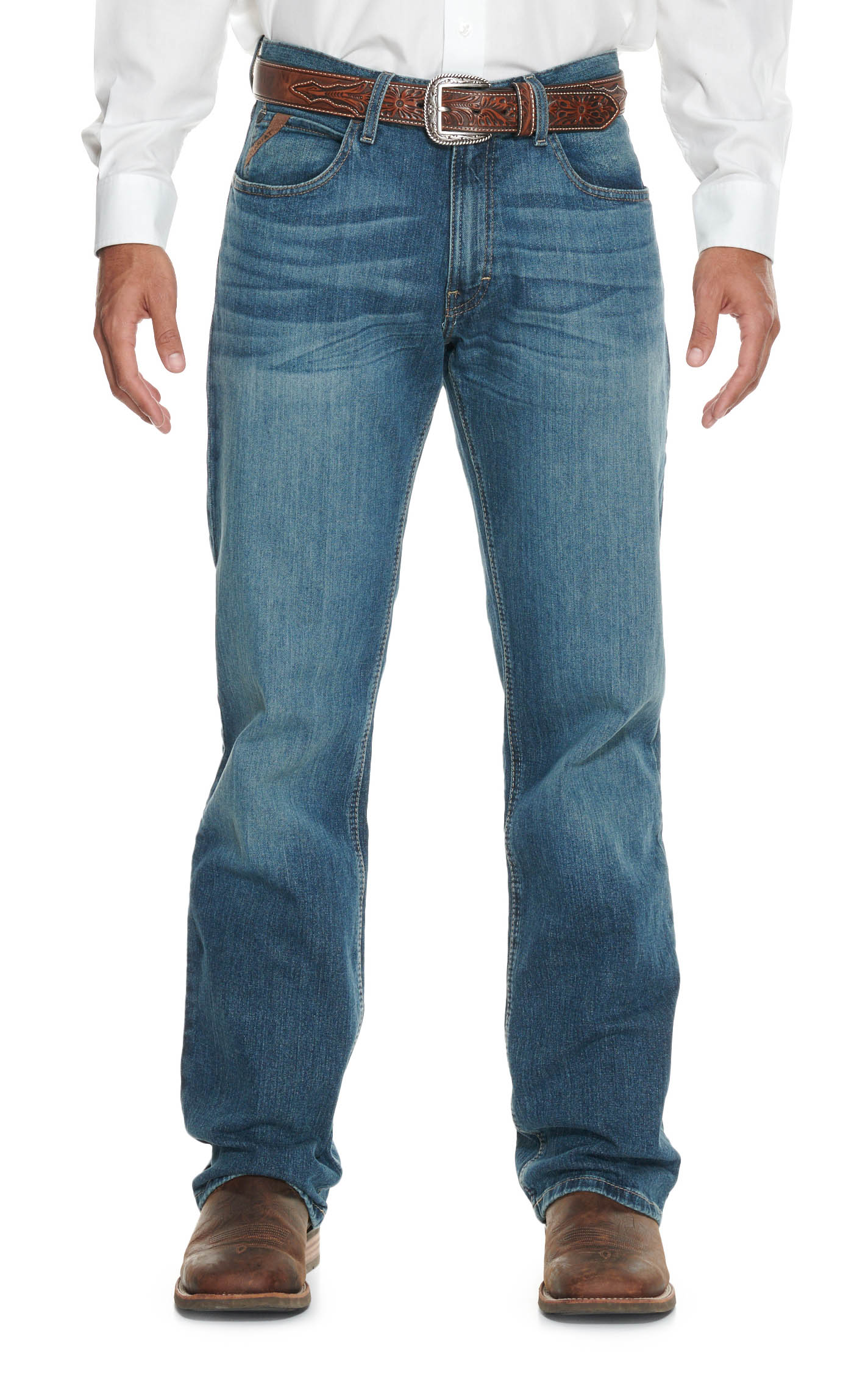 Ariat Men's M4 Legacy Dark Wash Relaxed Fit Boot Cut Stretch Jeans - Image 1