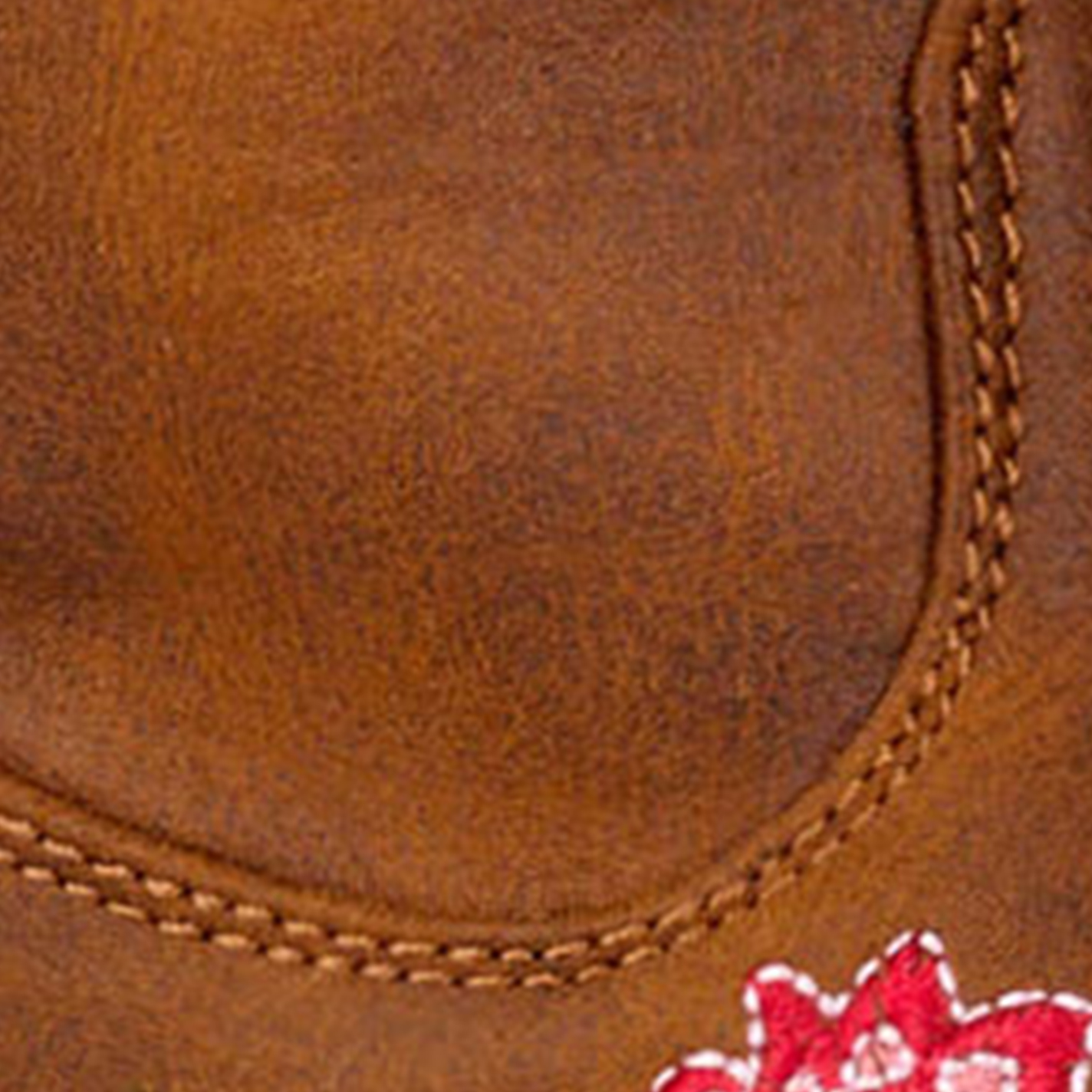 Roper Women’s Riley Brown with Floral Embroidery Faux Leather Snip Toe Cowboy Boots - Image 1