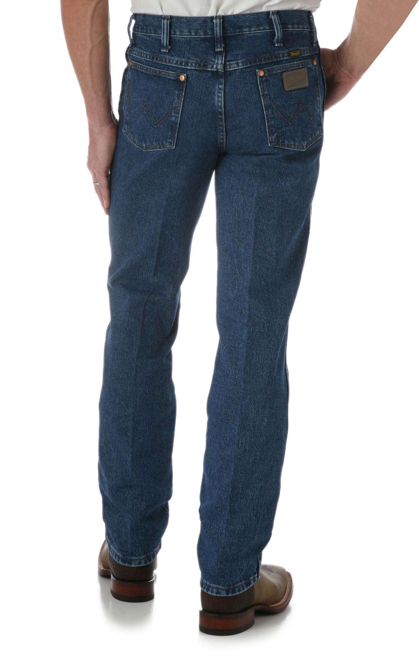 Wrangler Men's Cowboy Cut Stonewash Blue Slim Fit Tall Jeans - Image 1