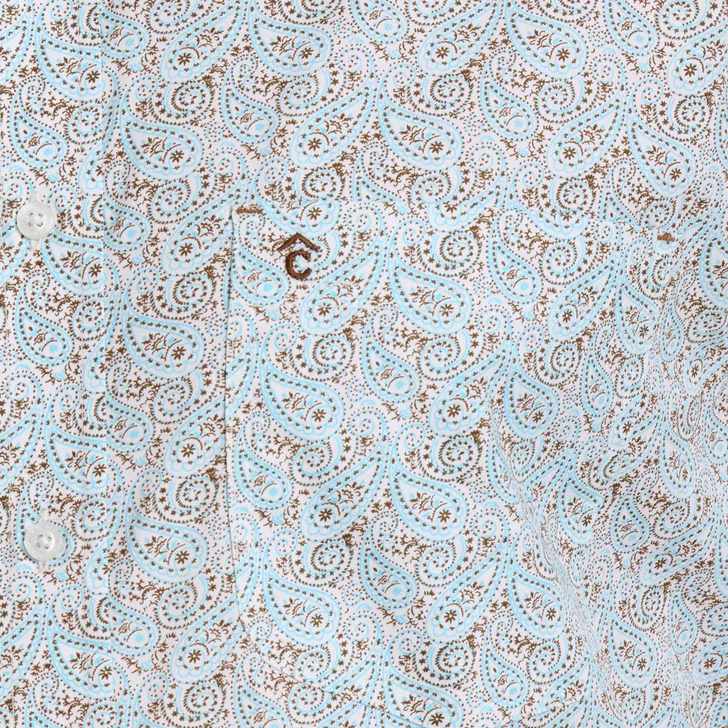 Rafter C Men's ProFlex45 Turquoise Paisley Western Shirt - Image 1
