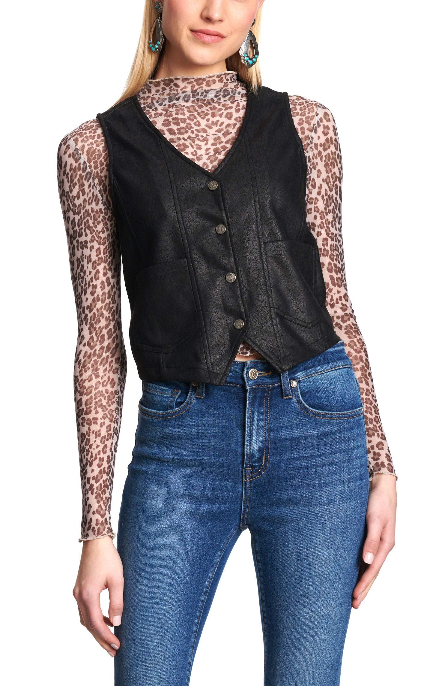 Rockin' C Women's Black Vest - Image 1