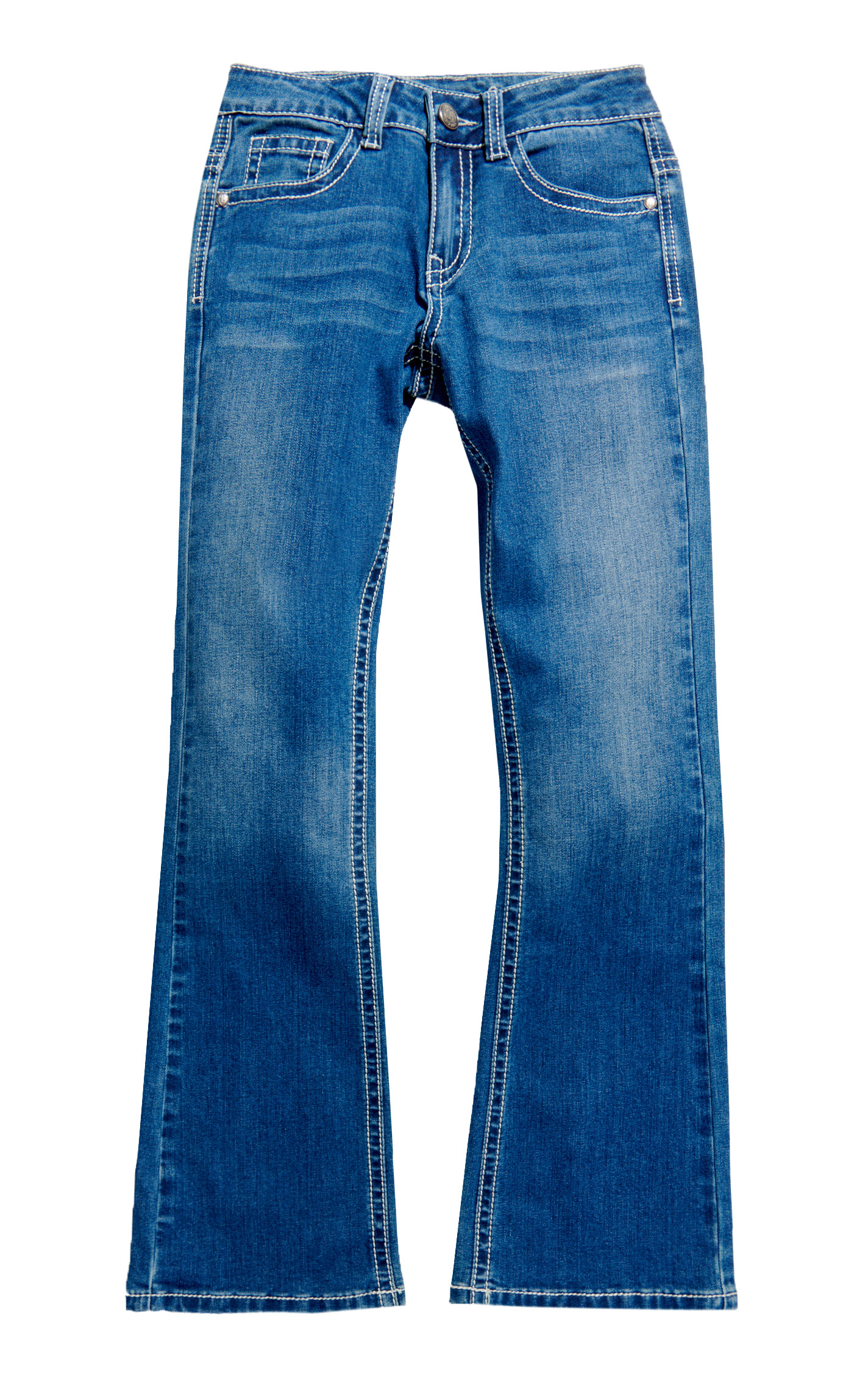Rockin C Girl's Medium Wash Medallion Bootcut Jeans - Image 1