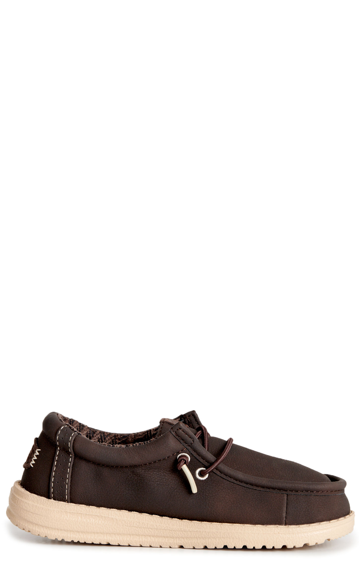 Hey Dude Boy's Wally Brown Lace Moc Toe Casual Shoes - Image 1