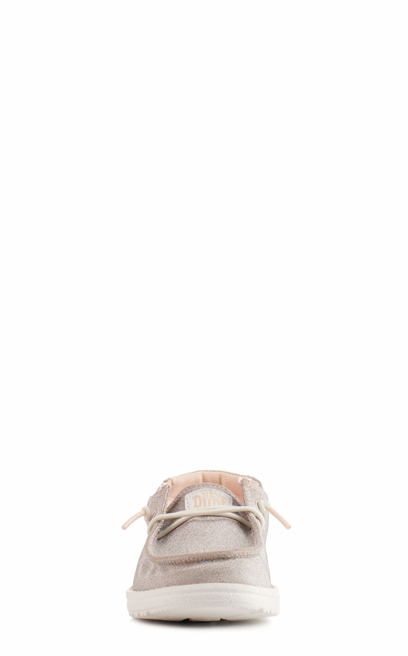 Hey Dude Youth Girls' Wendy Metallic Sparkle Rose Gold Moc Toe Lace Up Casual Shoes - Image 1
