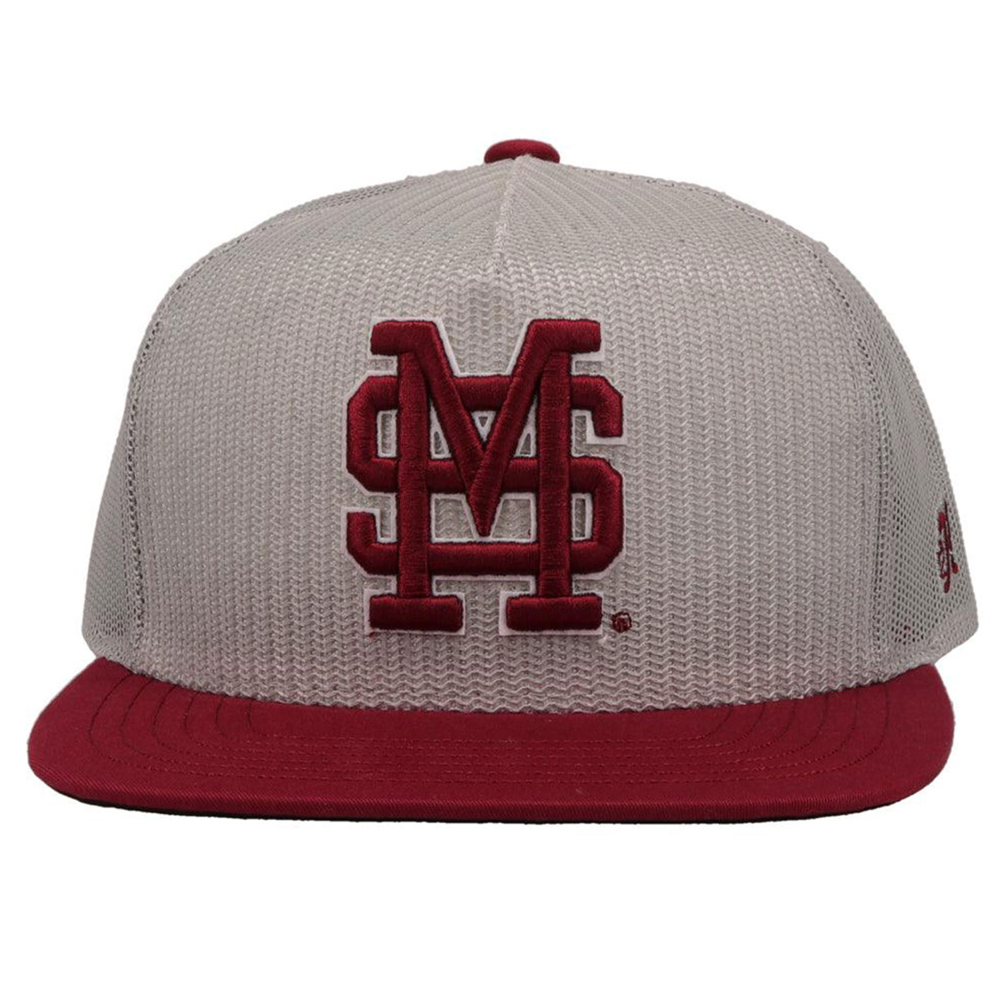 Hooey Collegiate Collection Gray & Maroon MS Logo Flat Bill Cap - Image 1