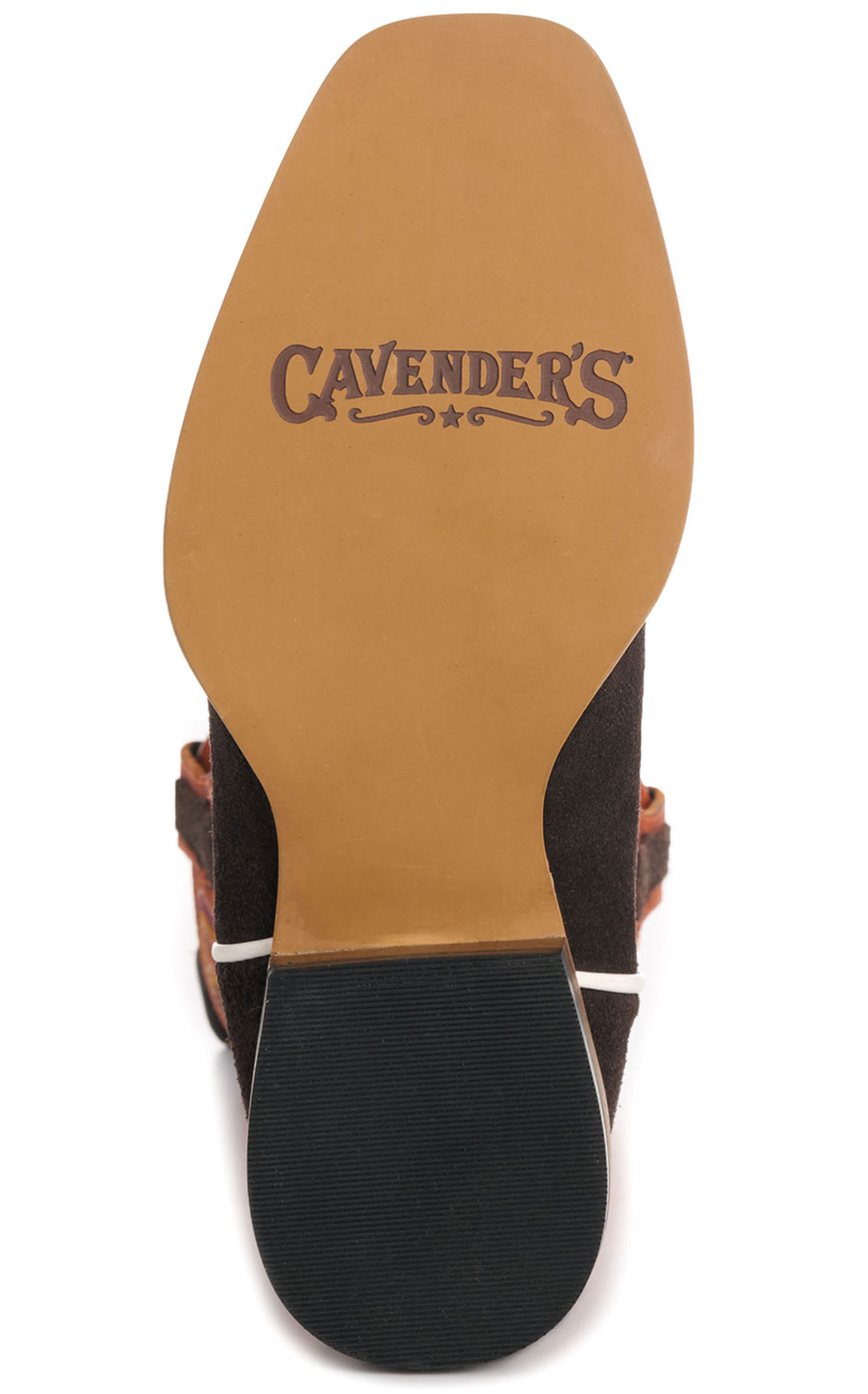 Cavender’s Kids' Orange & Chocolate Roughout Suede Punchy Toe Cowboy Boots - Image 1