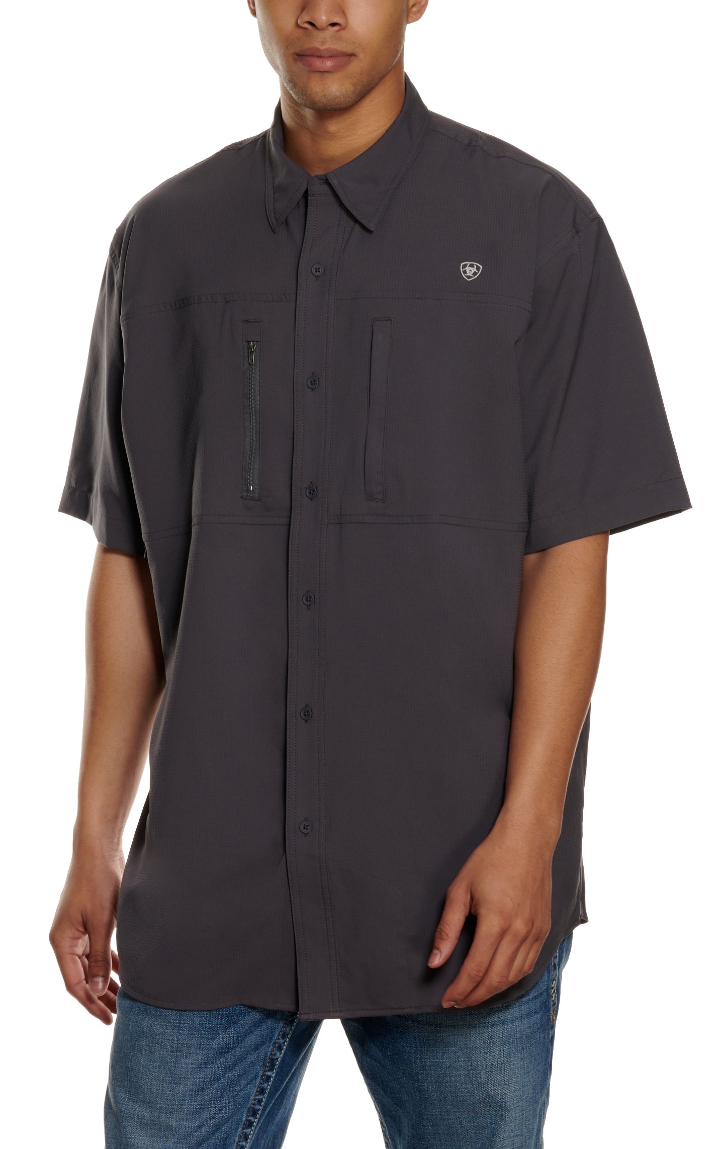 Ariat Men's VentTEK Charcoal Short Sleeve Shirt - Big & Tall - Image 1