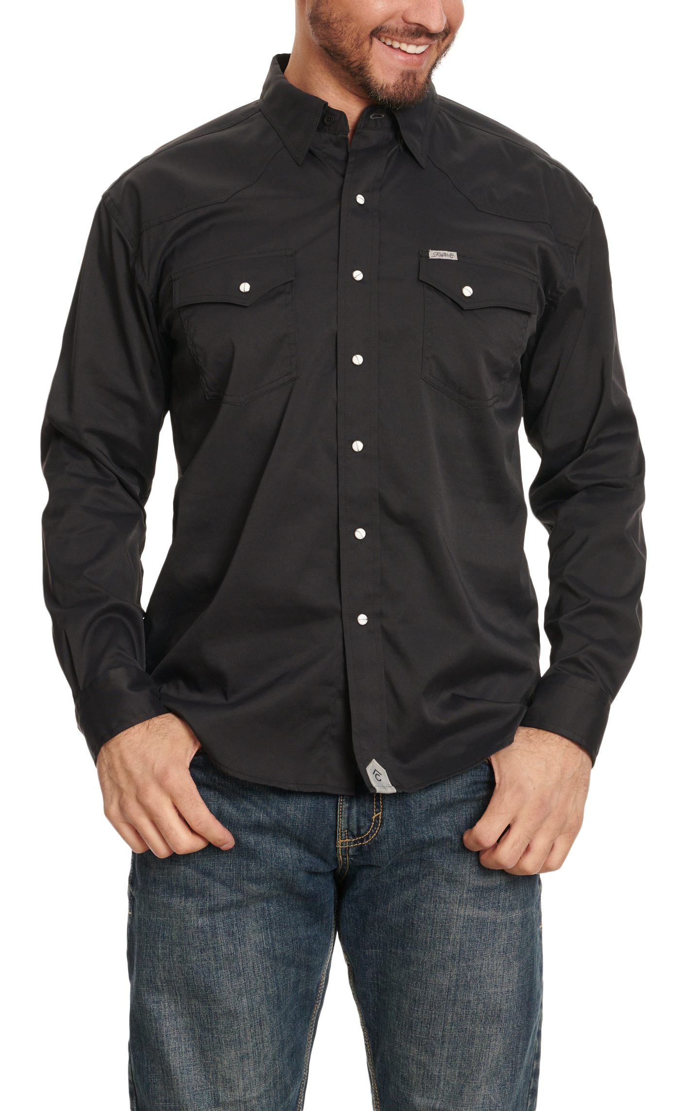 Rafter C Outdoors Men's Black Long Sleeve Lefty Fishing Shirt - Image 3