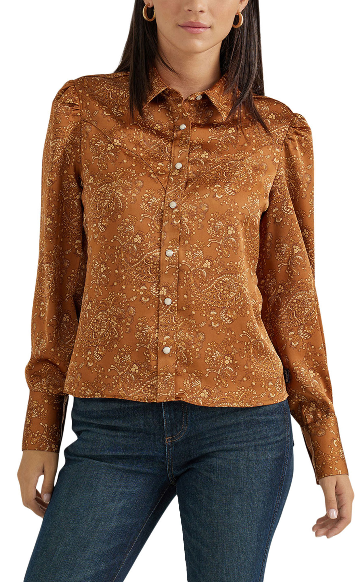 Wrangler Women's Cinnamon Bandana Print Western Shirt - Image 1