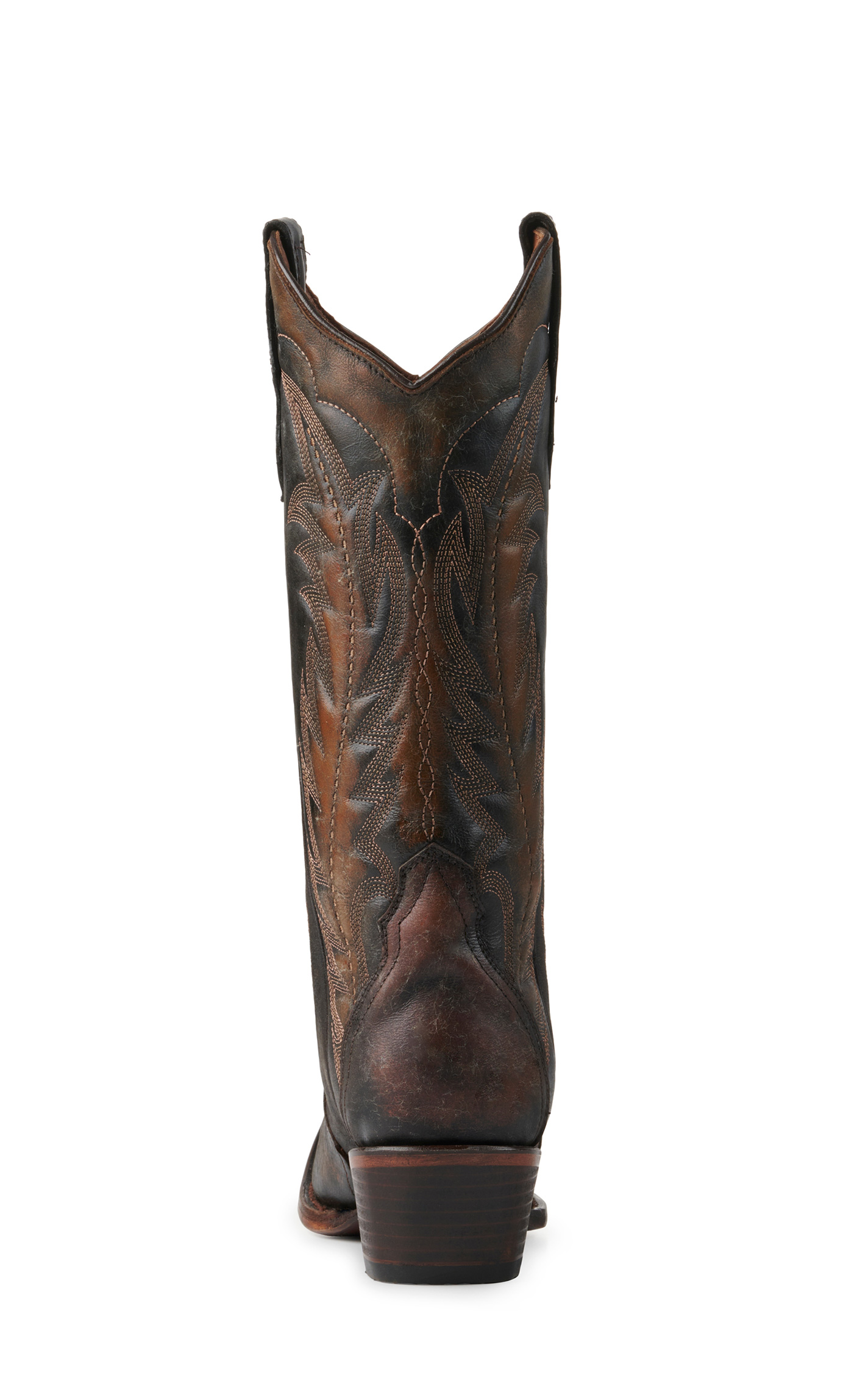 Circle G by Corral Women's Distressed Dark Brown with Embroidery & Triad Snip Toe Cowboy Boots - Image 1