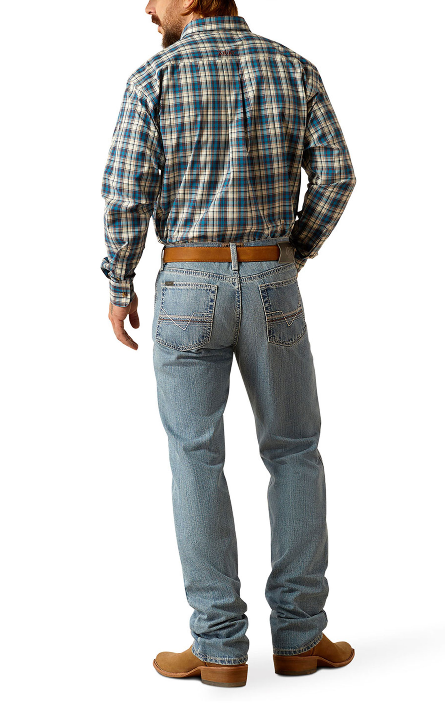 Ariat Men's M1 Kelvin Toby Light Wash Vintage Straight Jeans  - Image 1