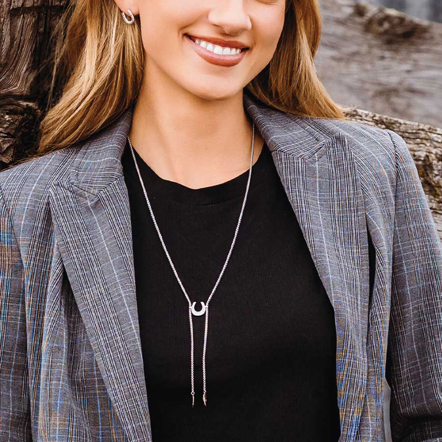 Montana Silversmiths Between Luck Horseshoe Bolo Necklace - Image 1