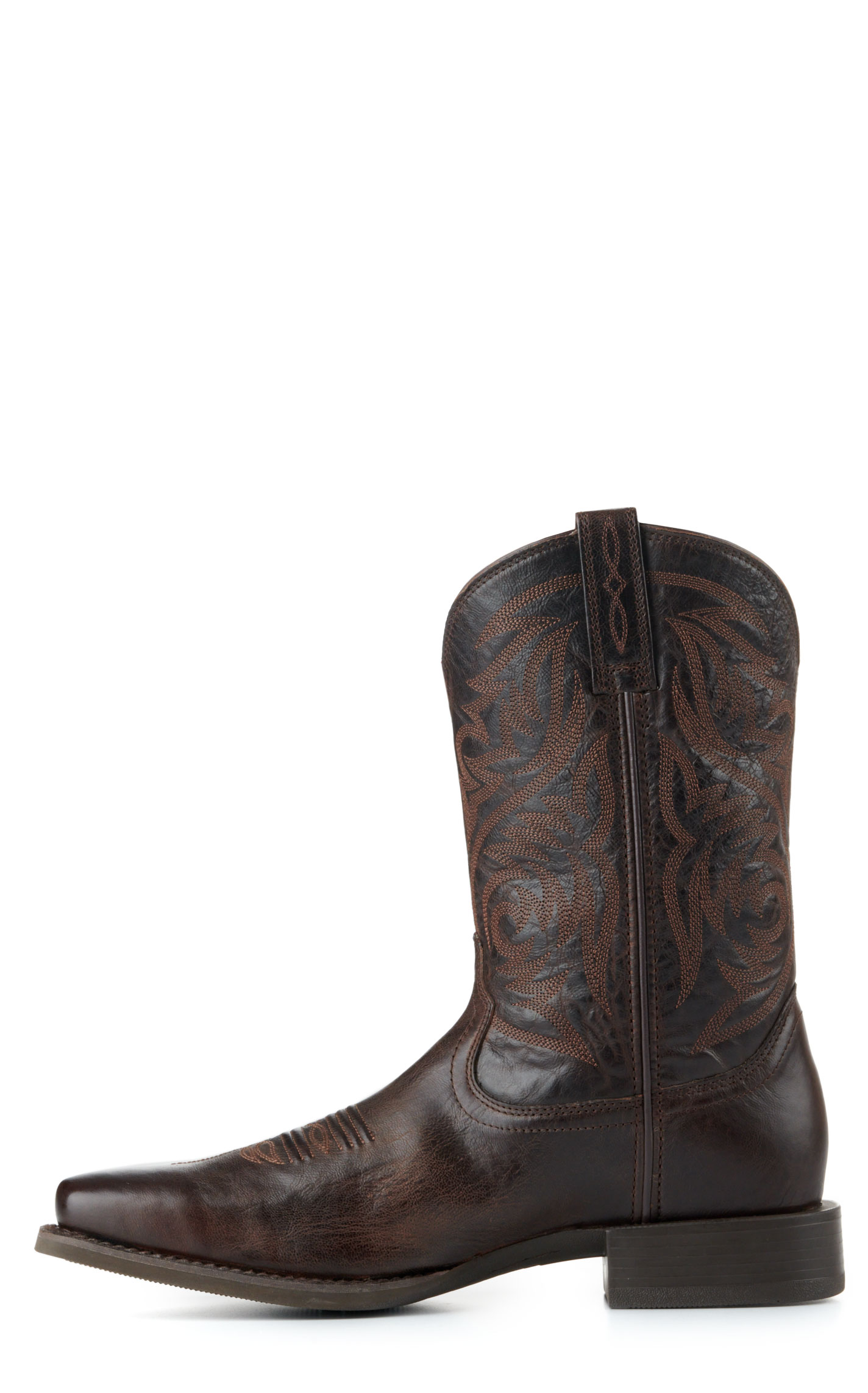 Ariat Men's Sport Herdsman Burnished Chocolate Punchy Square Toe Cowboy Boots - Image 1