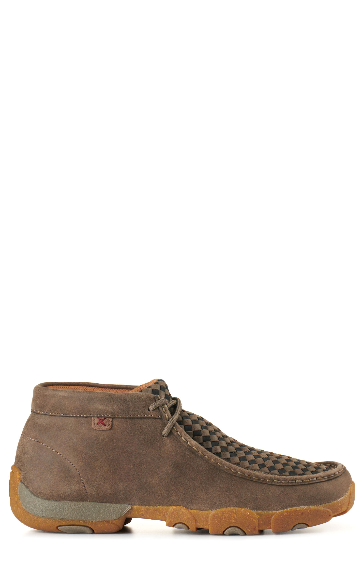 Twisted X Men's Taupe with Black Basketweave Driving Moccasin Casual Shoe - Image 1