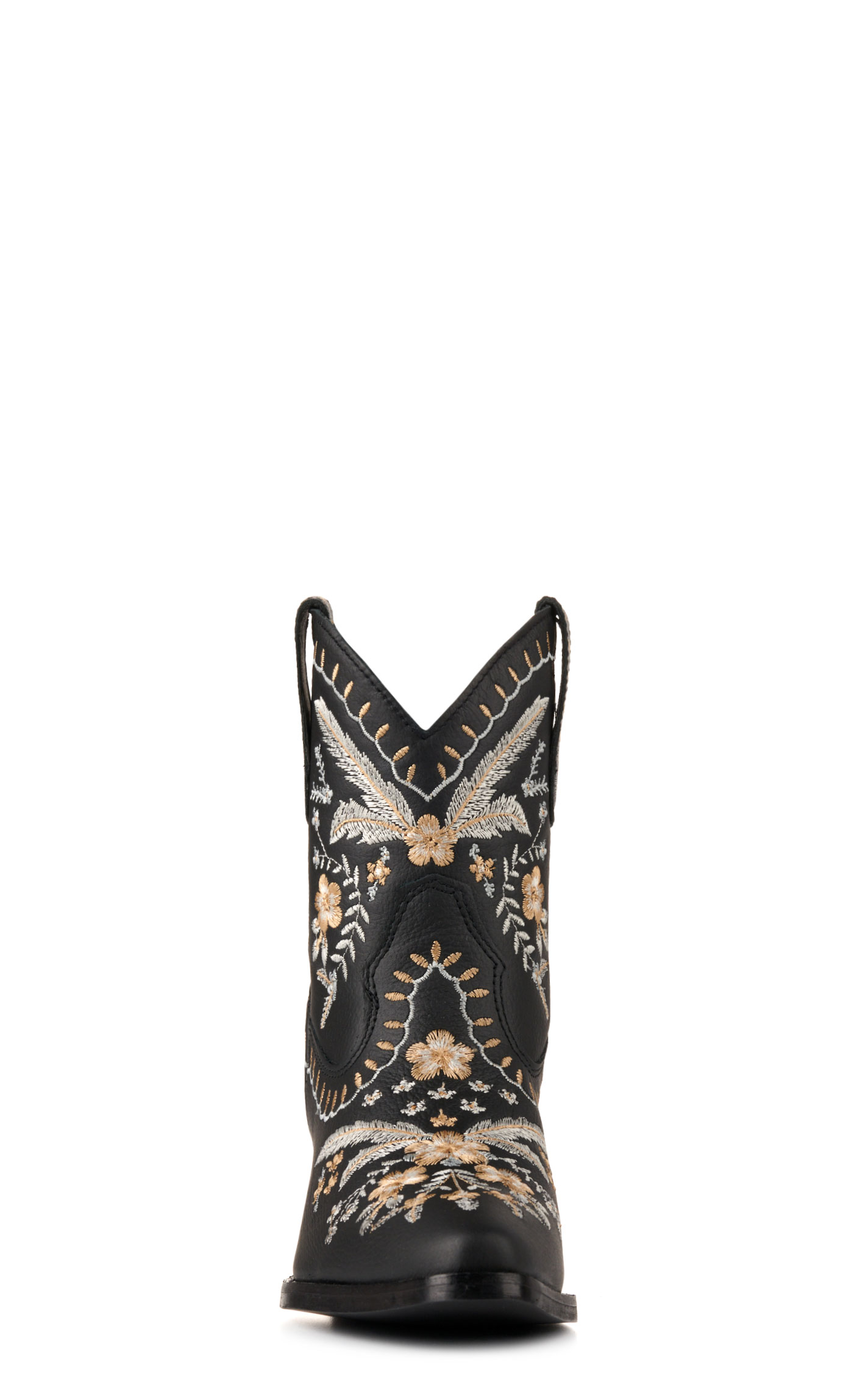 Dingo Women's Primrose Black with Floral Embroidery Snip Toe Booties - Image 1