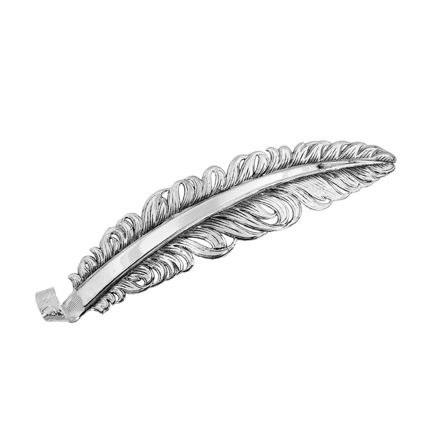 Montana Silversmiths Silver Etched Hat Feather - Image 2