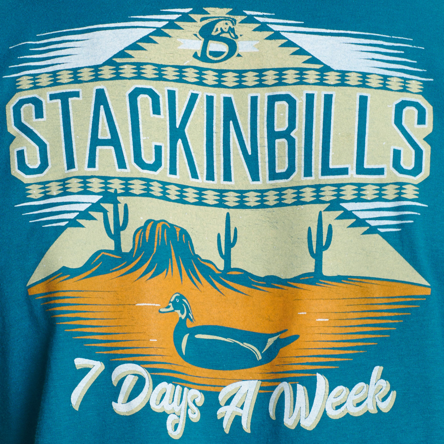 Stackin Bills Men's Butte Teal T-Shirt - Image 2