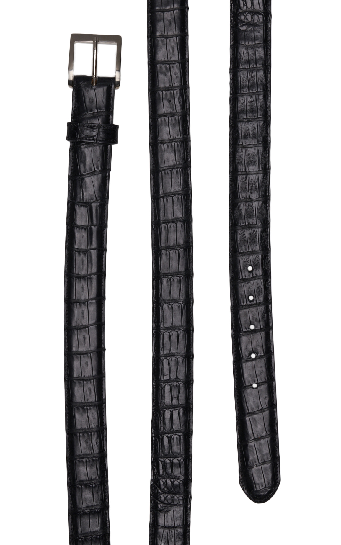 JRC & Sons Men's Black Caiman Belly Exotic Western Belt - Image 1