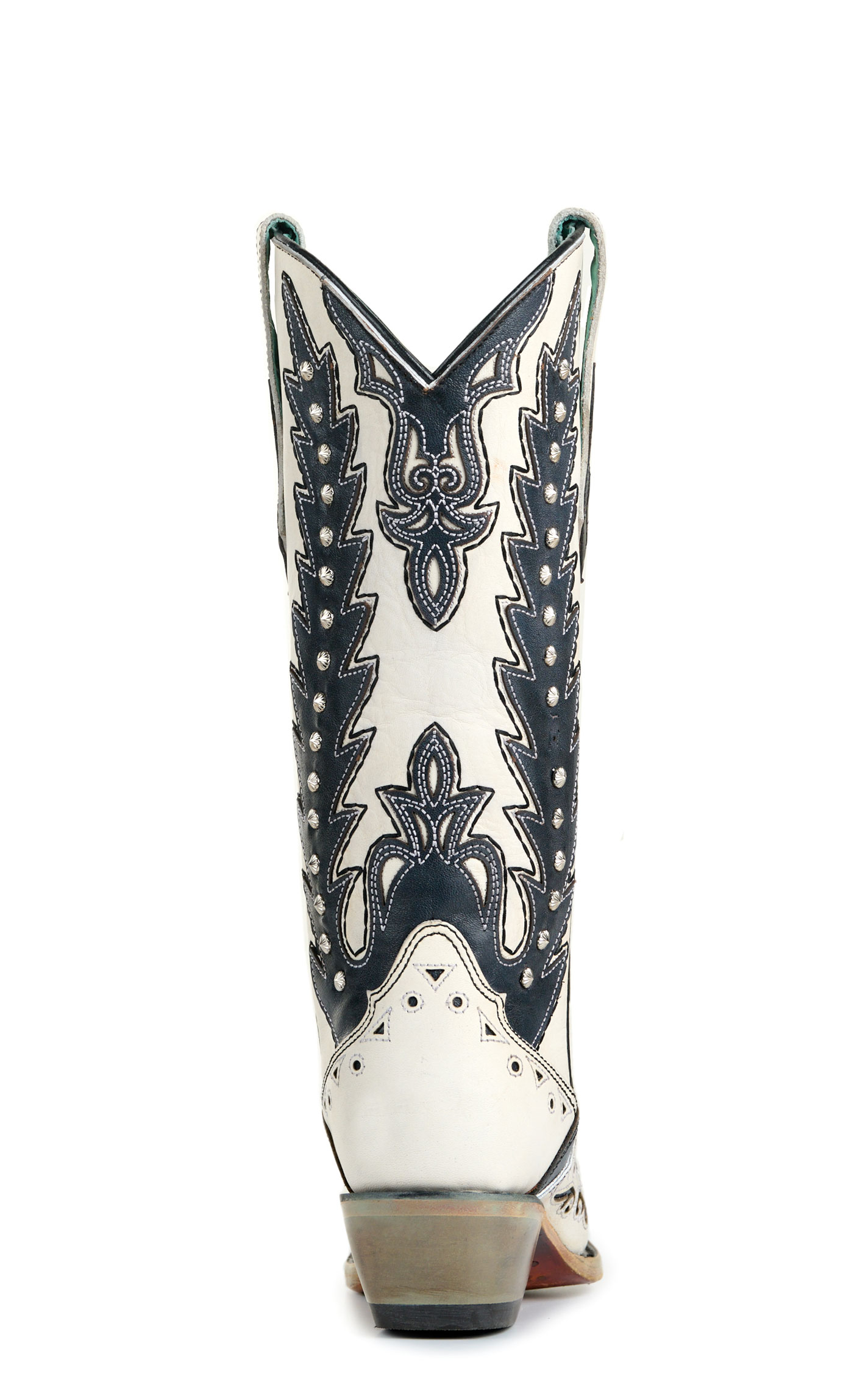 Corral Women's White with Black Wingtips Snip Toe Cowboy Boots - Image 1