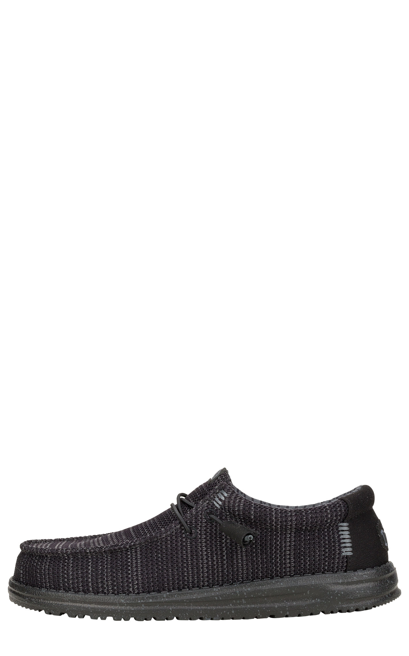 Hey Dude Men's Wally Black Tweed Stretch Mesh Sox Moc Shoes - Image 1