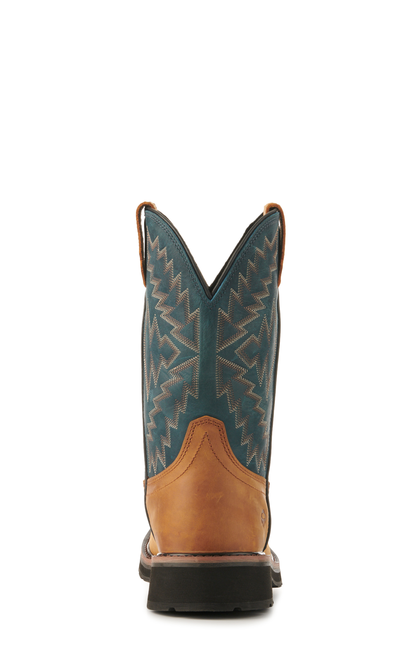 Wolverine Men's Rancher Arrow Tan and Blue Waterproof Wide Square Steel Toe Work Boots - Image 1