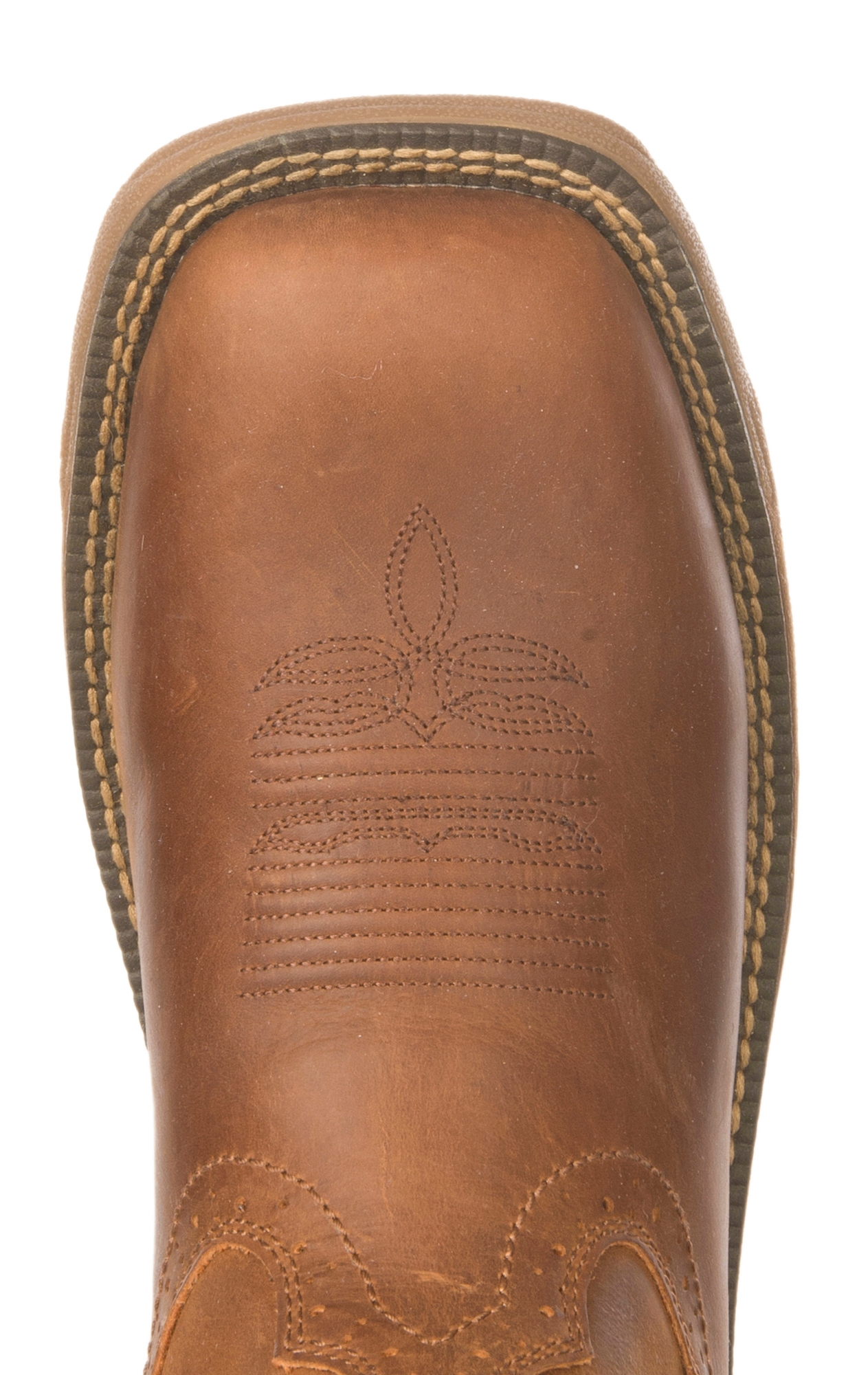 Justin Men's Rush Stampede Rustic Tan Waterproof Square Steel Toe Work Boot - Image 1
