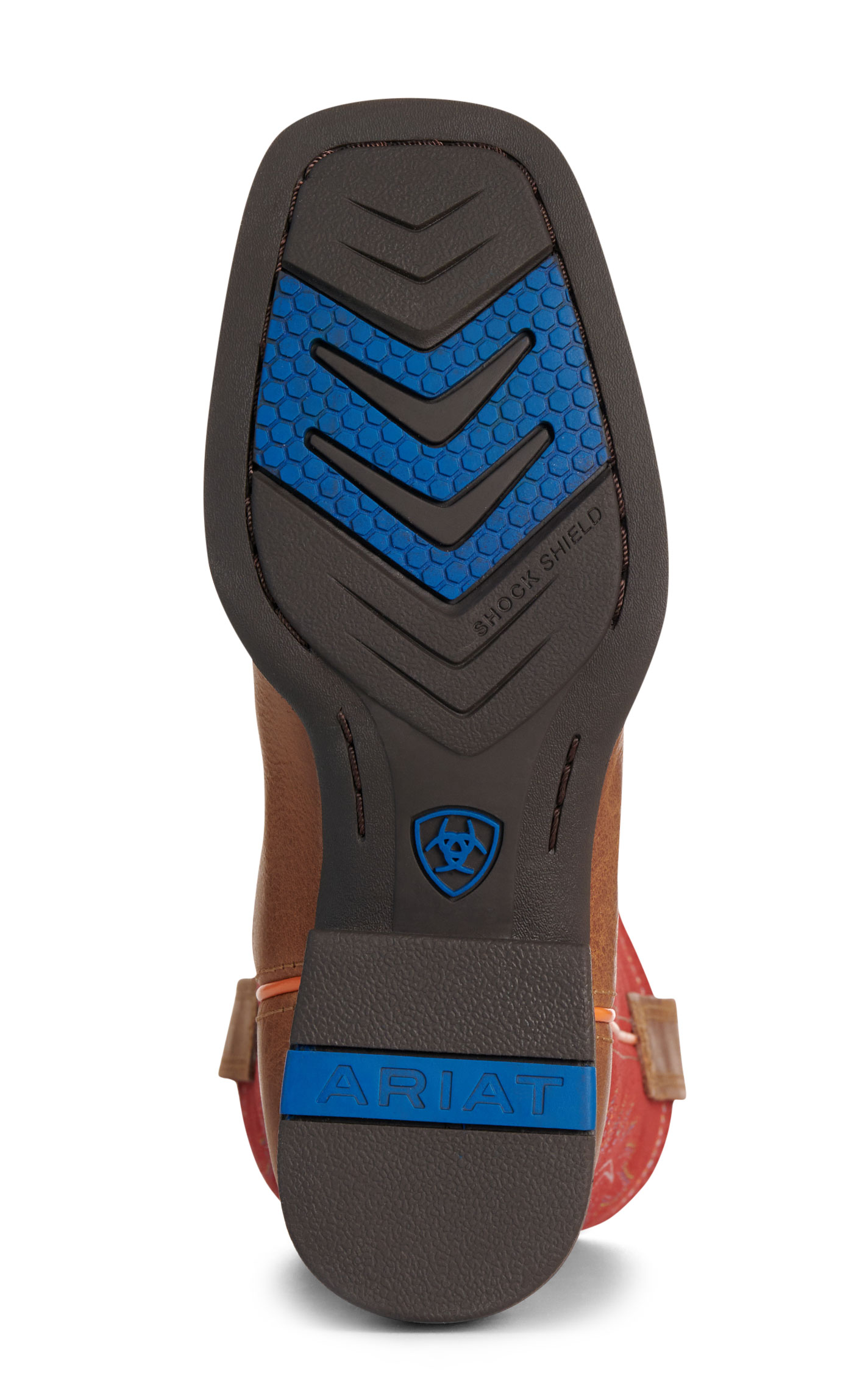 Ariat Youth Chestnut & Red Wide Square Toe Cowboy Boots - Image 1
