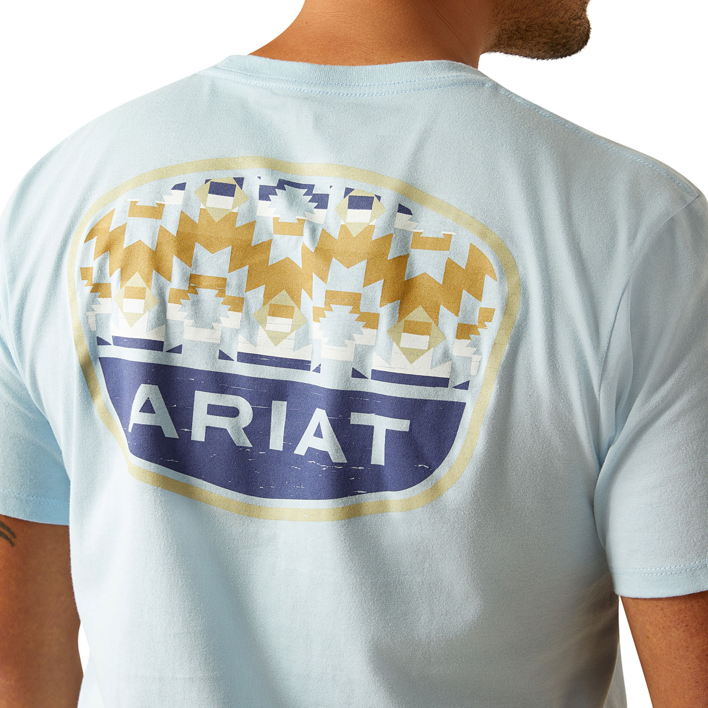 Ariat Men's Light Blue Odgen Valley Badge T-Shirt - Image 1