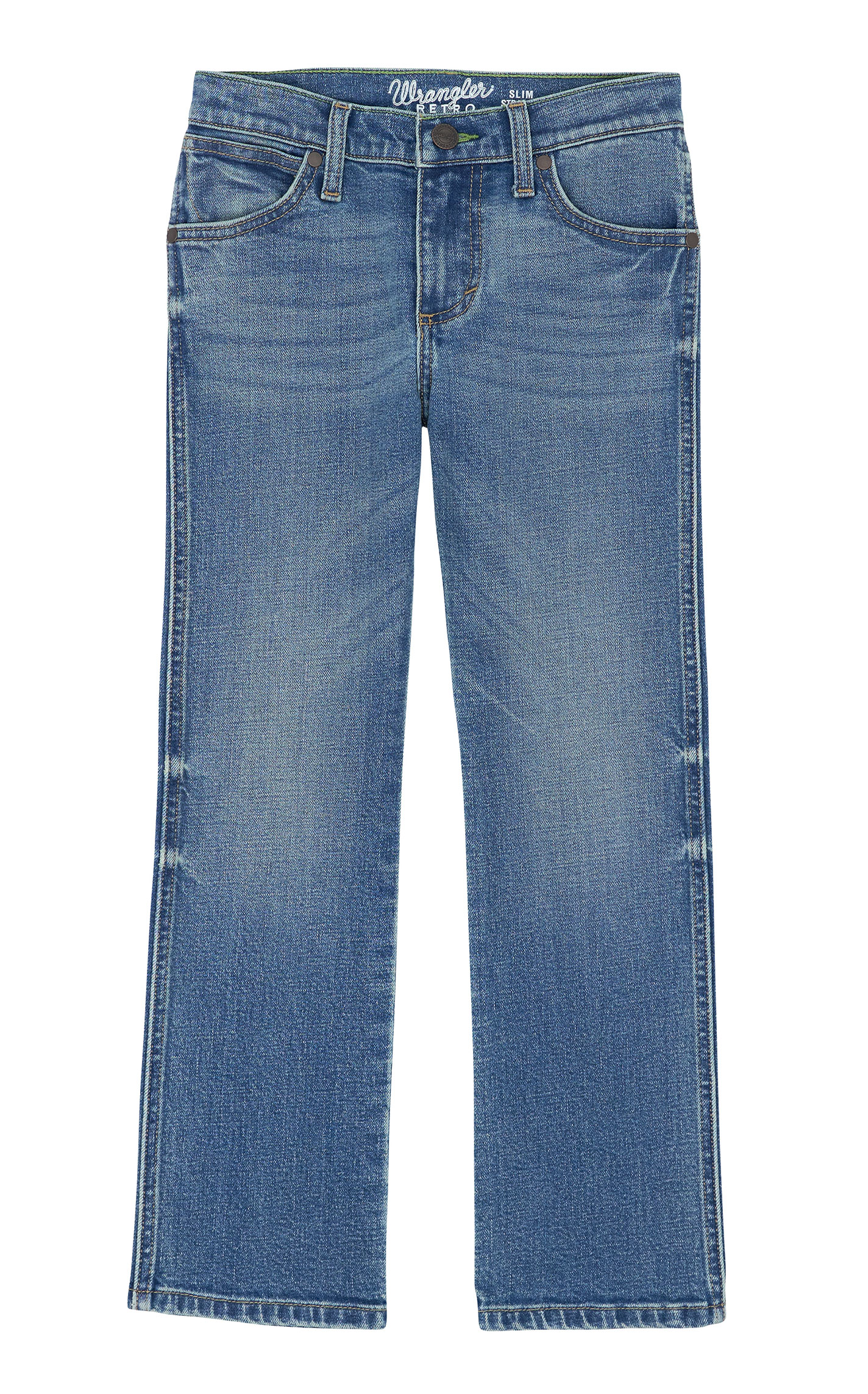 Wrangler Retro Boy's Gralin Medium Wash Slim Fit Straight Leg Jeans (8-16) - Image 1