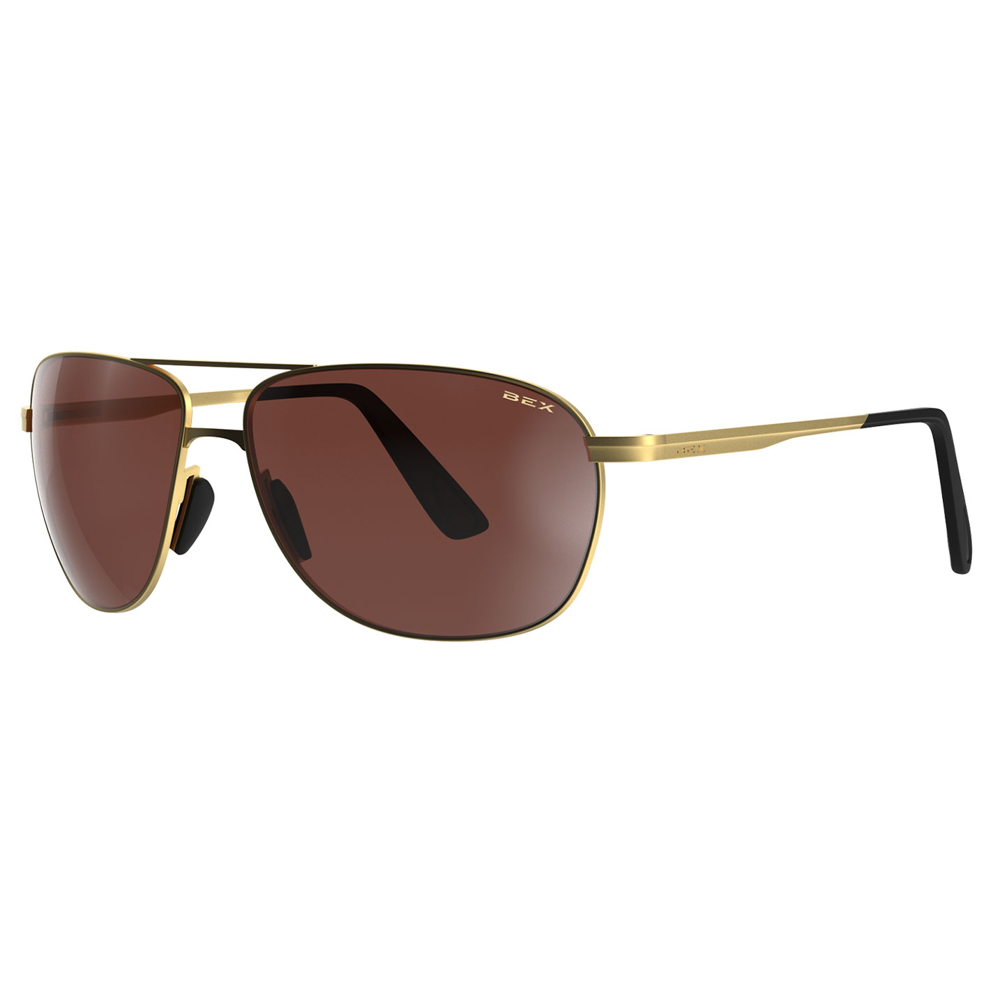 BEX Nova Matte Gold & Brown Sunglasses - Image 1