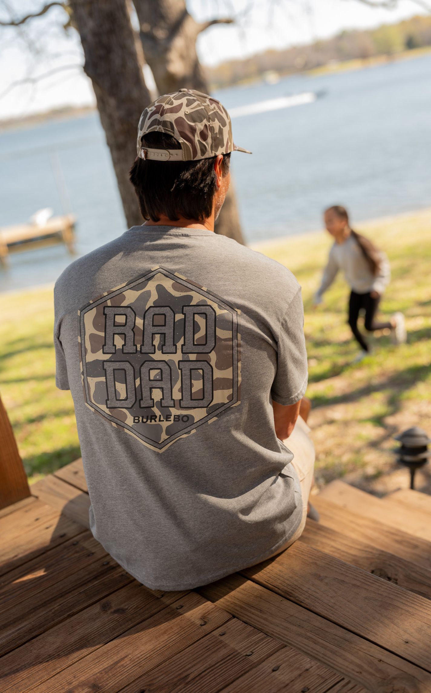 Burlebo Men's Gray Rad Dad Deer Camo Pocket T-Shirt - Image 1