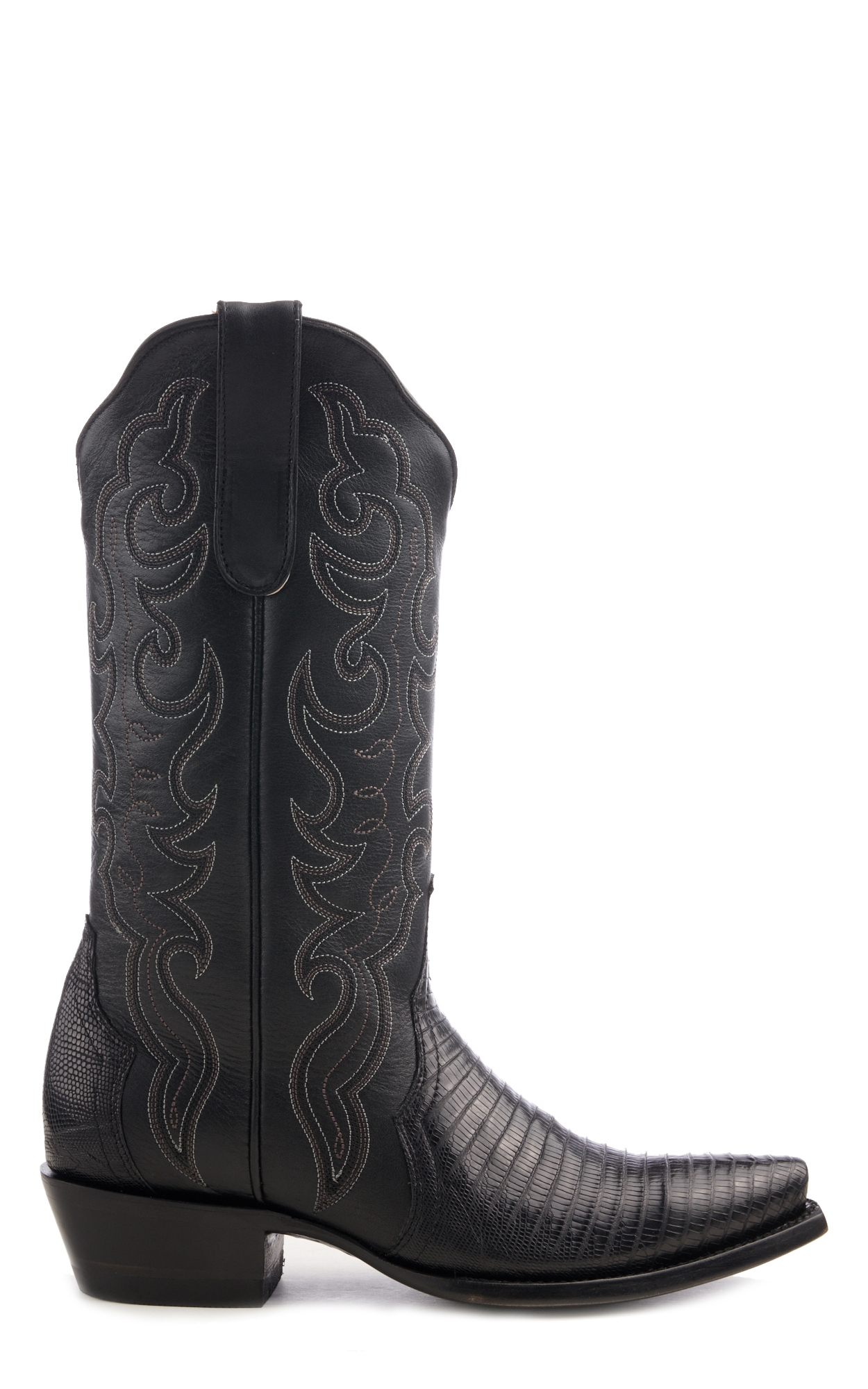 Cavender’s Women’s Triad Black Lizard Exotic Snip Toe Cowboy Boots - Image 1