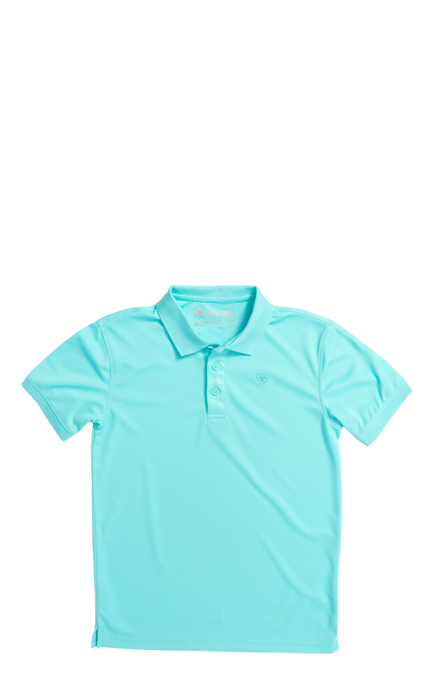 Ariat Boy's AriatTek Light Turquoise Polo - Image 1