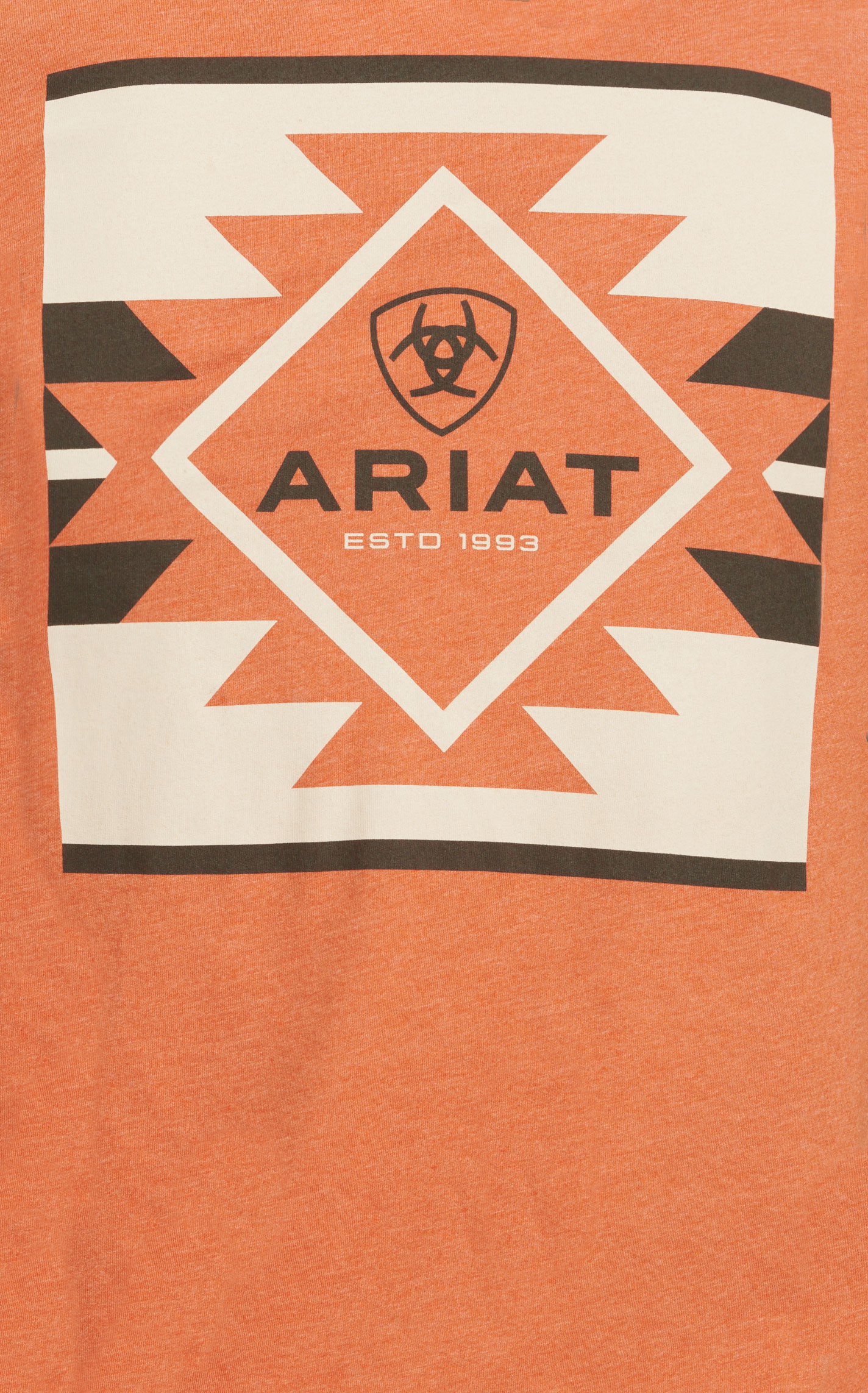 Ariat Men's Tangerine & Aztec Logo Graphic Short Sleeve T-Shirt - Image 1