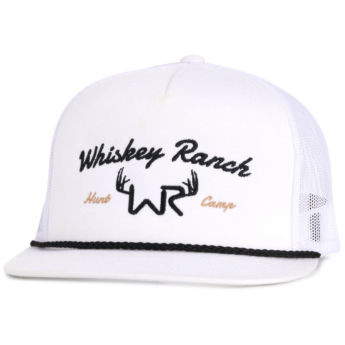 Whiskey Bent Hat Co. White Hunt Club Logo Cap - Image 1