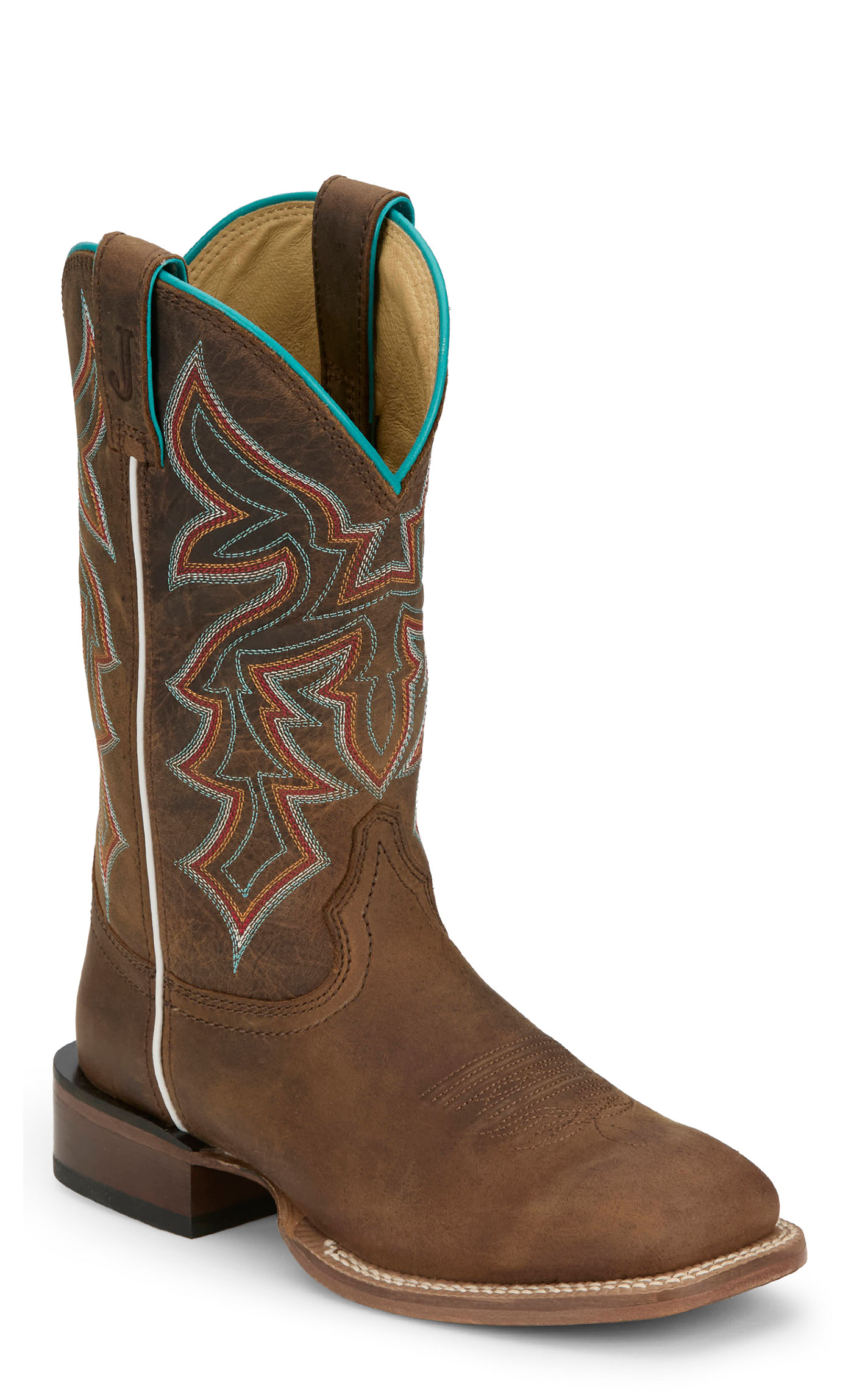 Justin Women’s Frontier Collection Miss Ellie Taupe Wide Square Toe Boots - Image 1