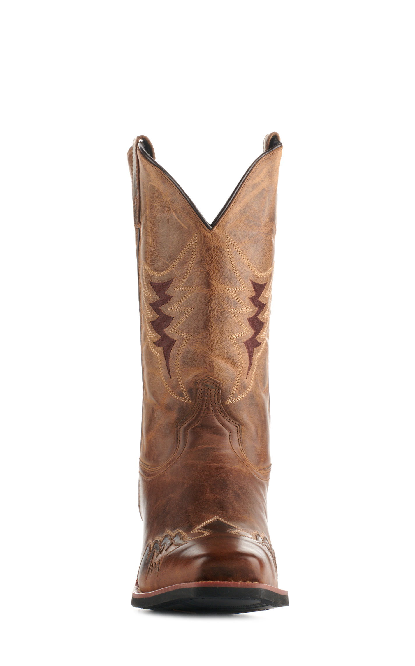 Laredo Men's Williams Tan with Overlay Punchy Square Toe Cowboy Boots - Image 1